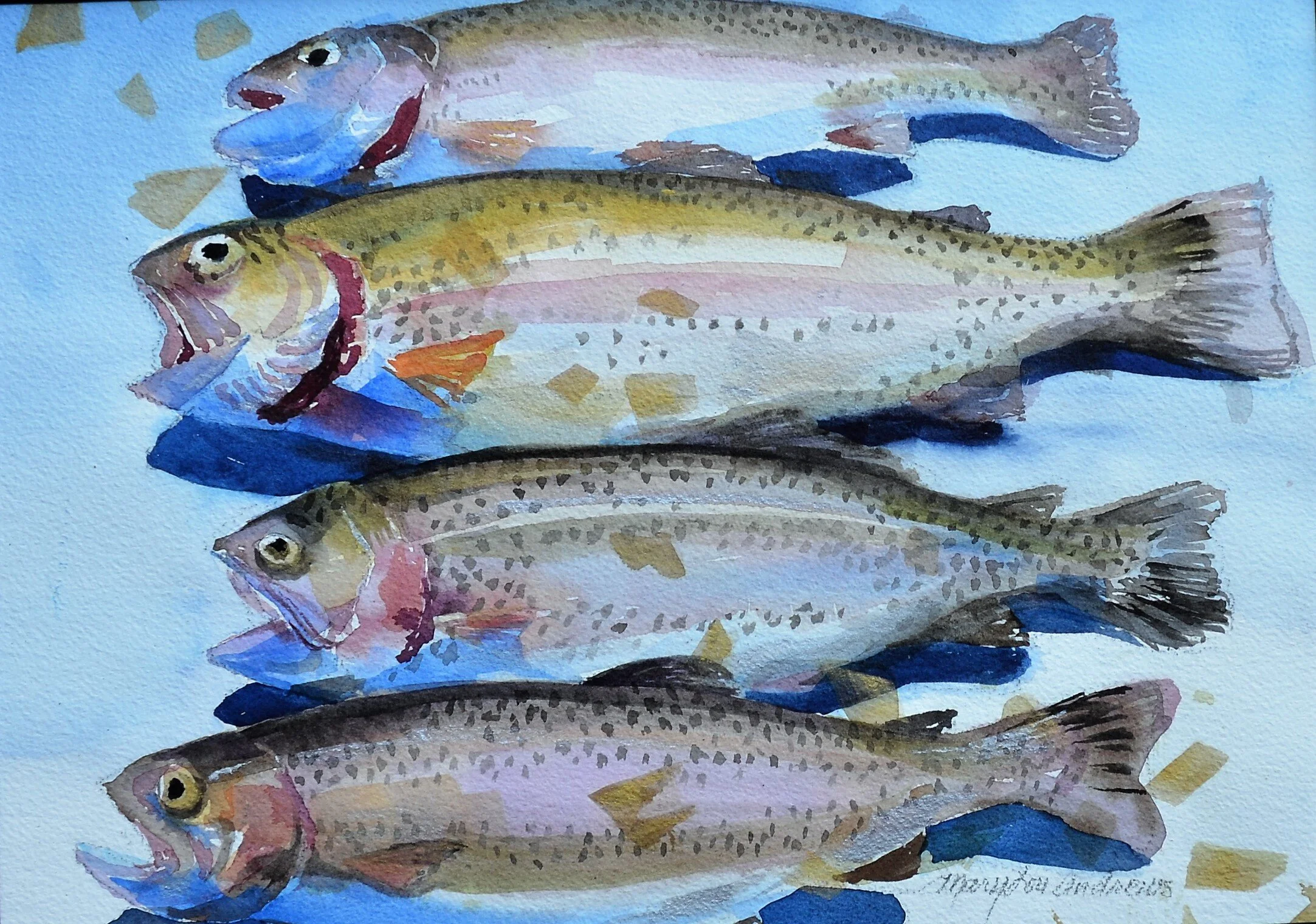   Fish out of Water .  Original watercolor. Sold. 
