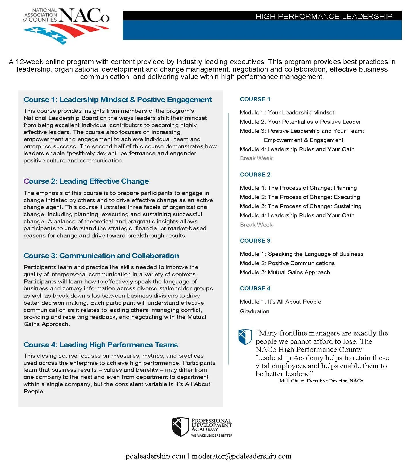 NACo EDGE High Performance Leadership Academy
