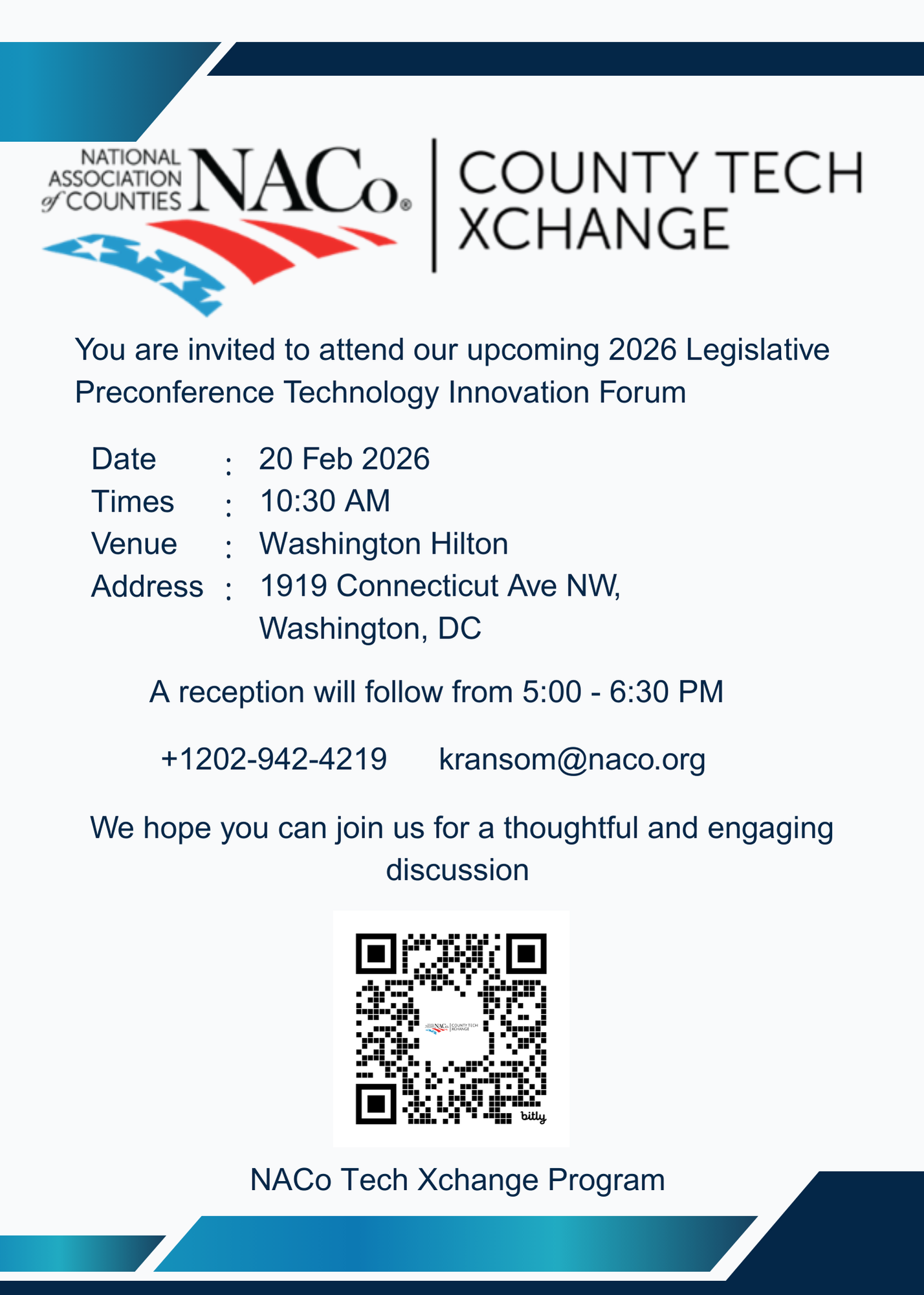 Agenda for the pre-conference event.