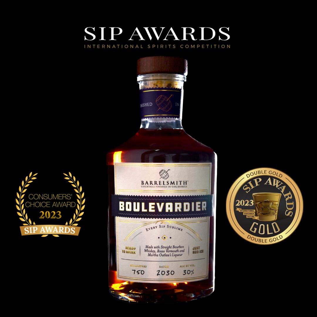 🥇🥇Double Gold for Barrelsmith&rsquo;s barrel-aged Boulevardier! Barrelsmith's Boulevardier has achieved the prestigious Double Gold medal at the 2023 International SIP Awards! 🌟
The SIP Awards is a distinguished judging competition, providing spir
