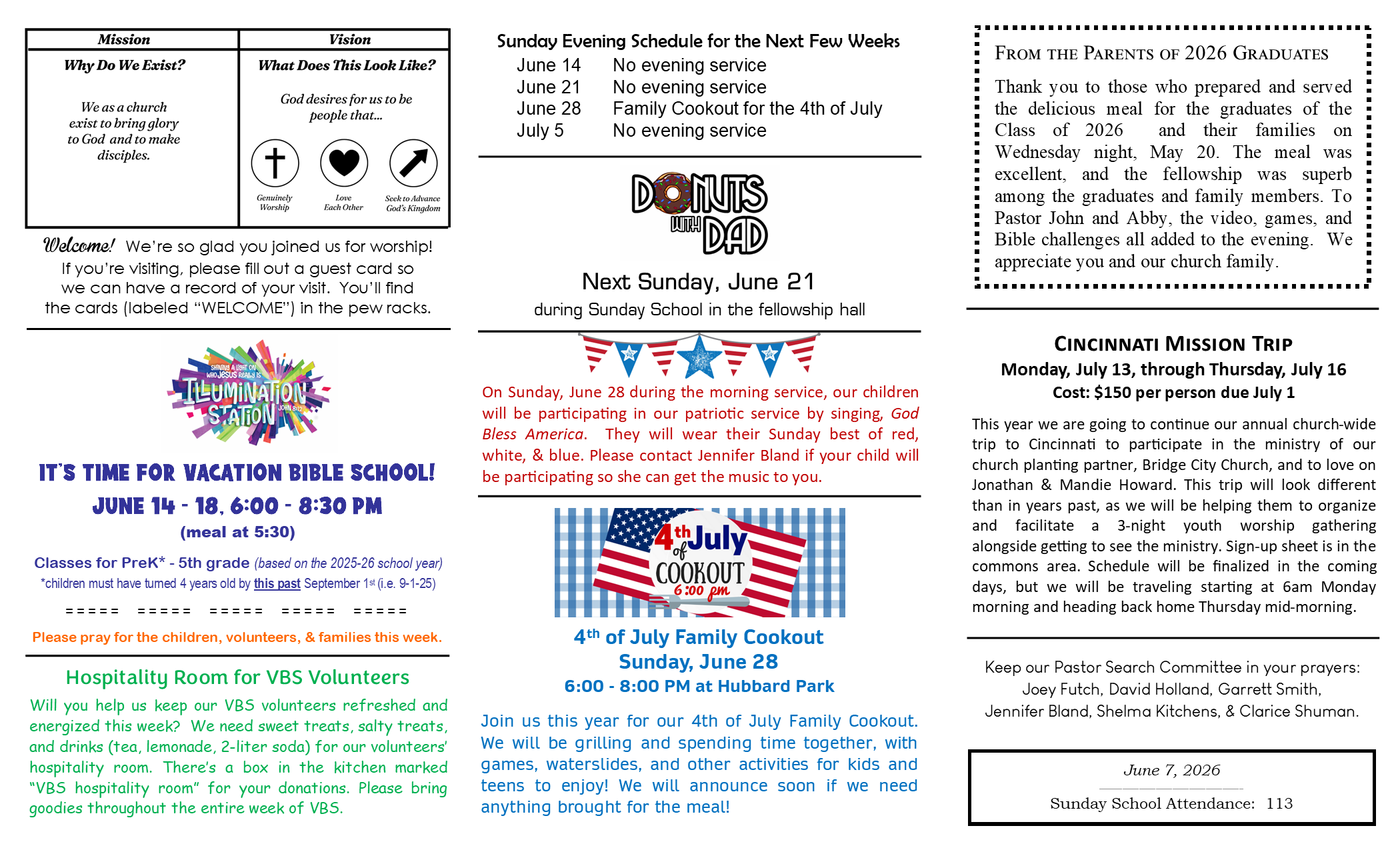 FBC Glennville newsletter pg 2: 6-10-26