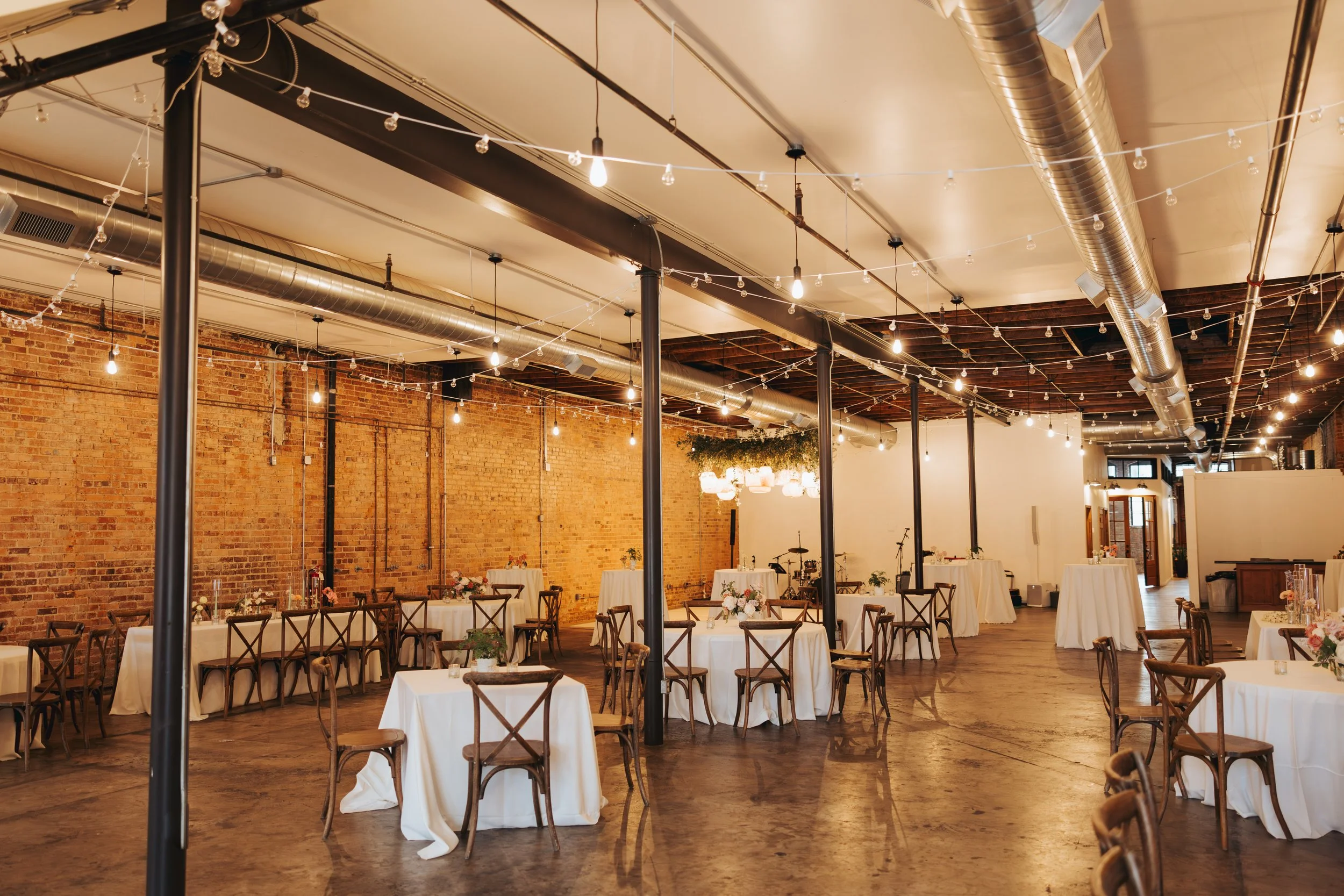 Reception in industrial brick event venue