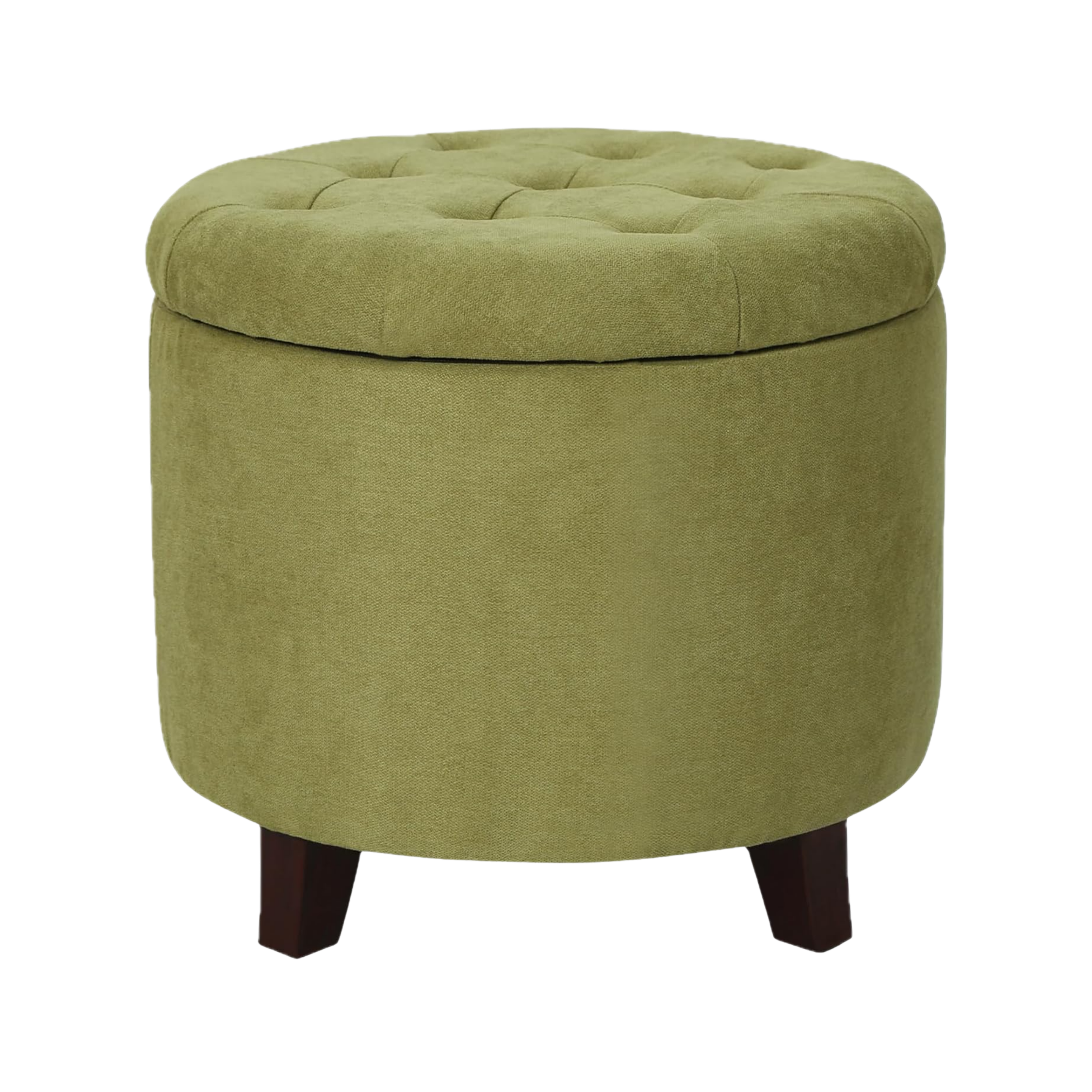 Velvet Tufted Ottoman (Green)
