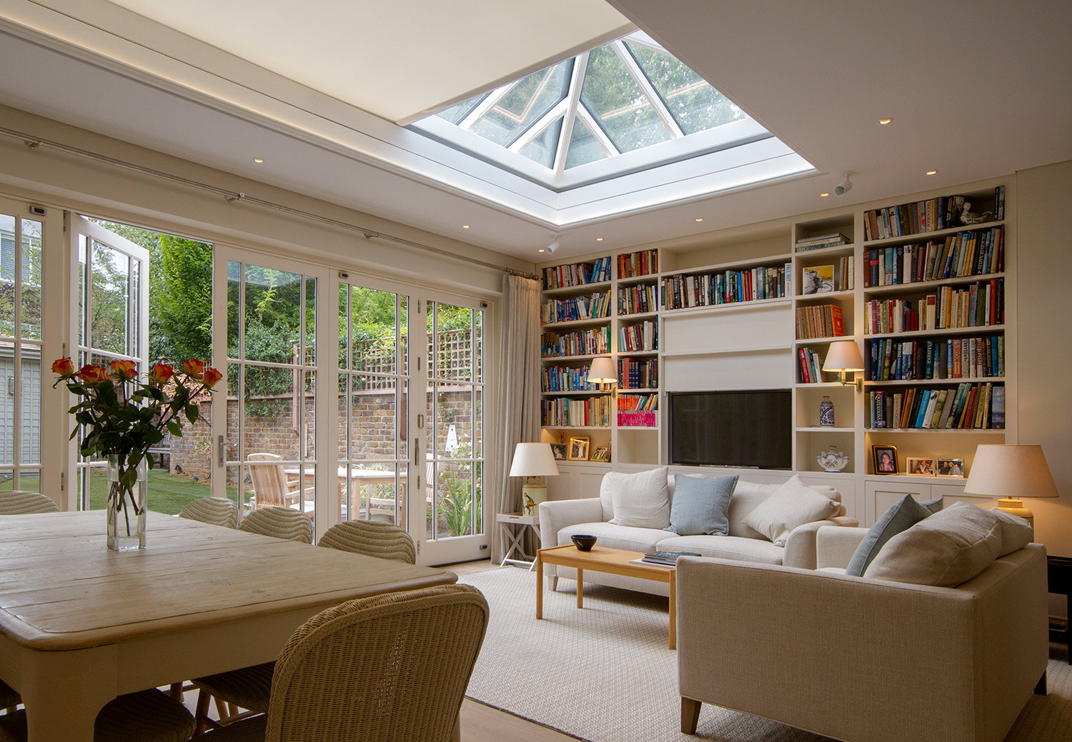 Electric Roof Blinds Andover. These blinds are mounted internally and are aimed at roof lanterns and sky lights. We also install blinds for velux windows. 
