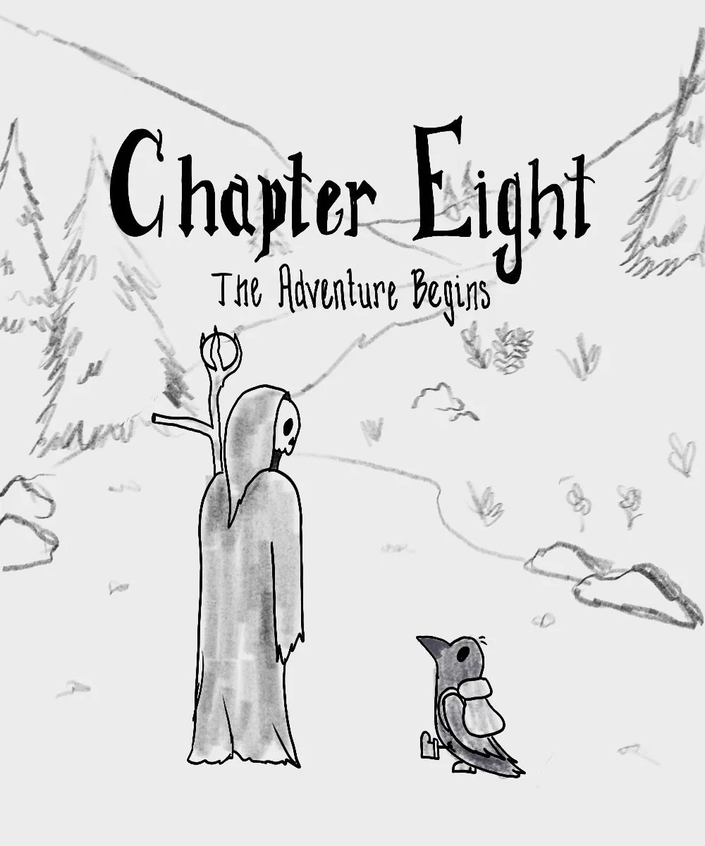 Guy I&rsquo;m sorry. I severely over estimated how long it takes to make these. I&rsquo;m gonna try to post weekly but the actual chapters may take more time. Anyway!!! Here&rsquo;s chapter 8! 
.
#bonesandthecrow #comic #fantasy #cartoon #art