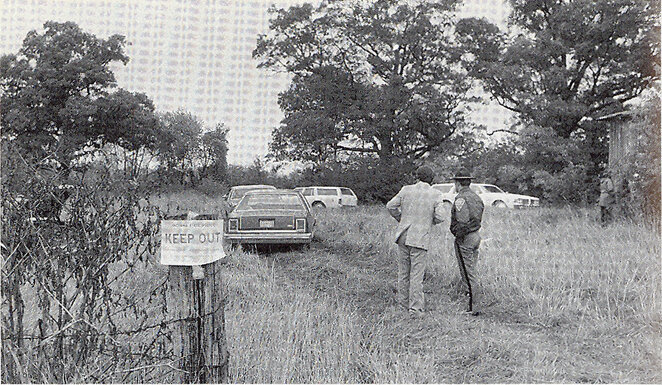  Four bodies were found at this location in Newton County, Indiana on October 18, 1983—including John Bartlett, Michael Bauer, and Johnny Brandenburg, Jr. One body has yet to be identified. 