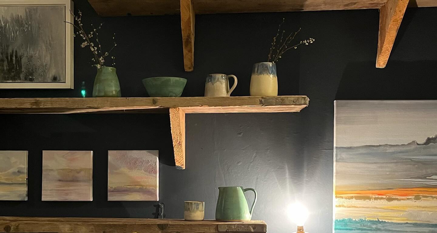 Setting up for the private view of ceramics and paintings at @theoldelectricshop with @hanmade44. Here&rsquo;s a sneak peak of some of the items available. Come and see us on Thursday night from 6-9 for a closer look and to listen to some vinyl. Look