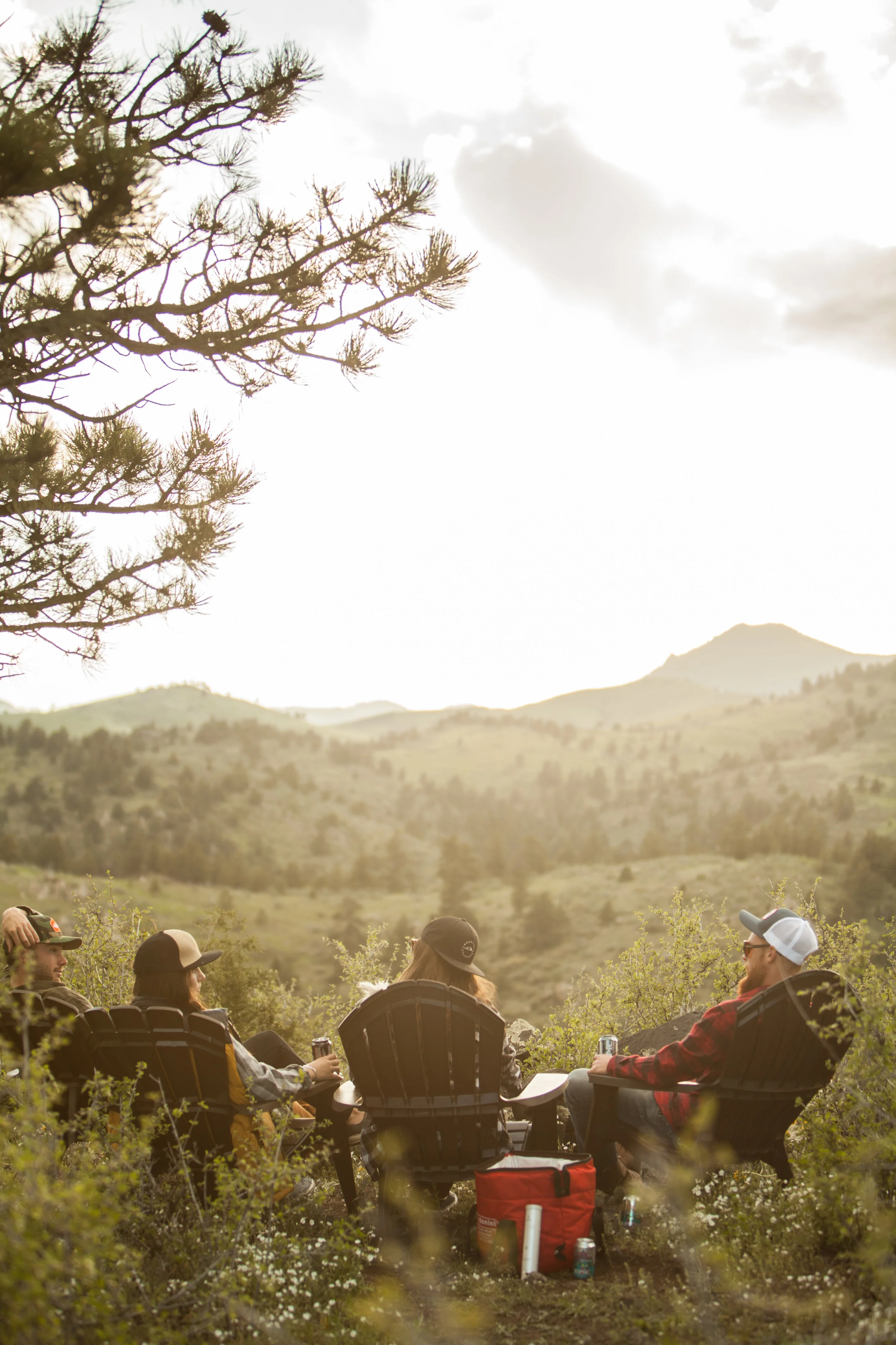 Friends enjoy Epic beer in the mountains.