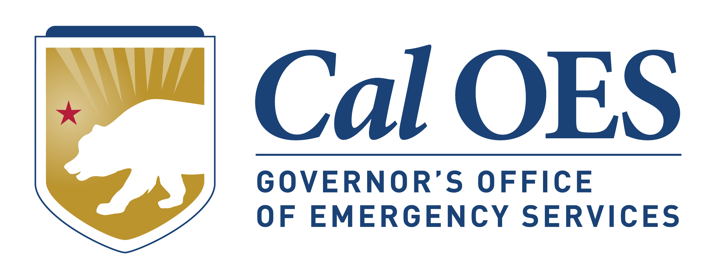 California Governor's Office of Emergency Services logo featuring a bear with a red star and the text 'Cal OES'.