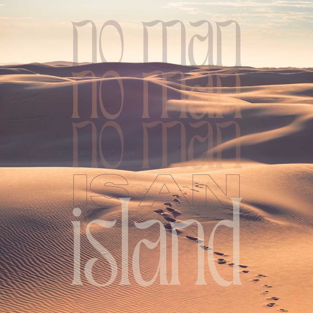 You are not an island. You were not created to live life in isolation. You were created for relationship. Let yourself be loved.
.
#nomanisanisland #youarenotanisland #youarenotalone #letyourselfbeloved #loveoneanother #createdforcommunity #createdfo
