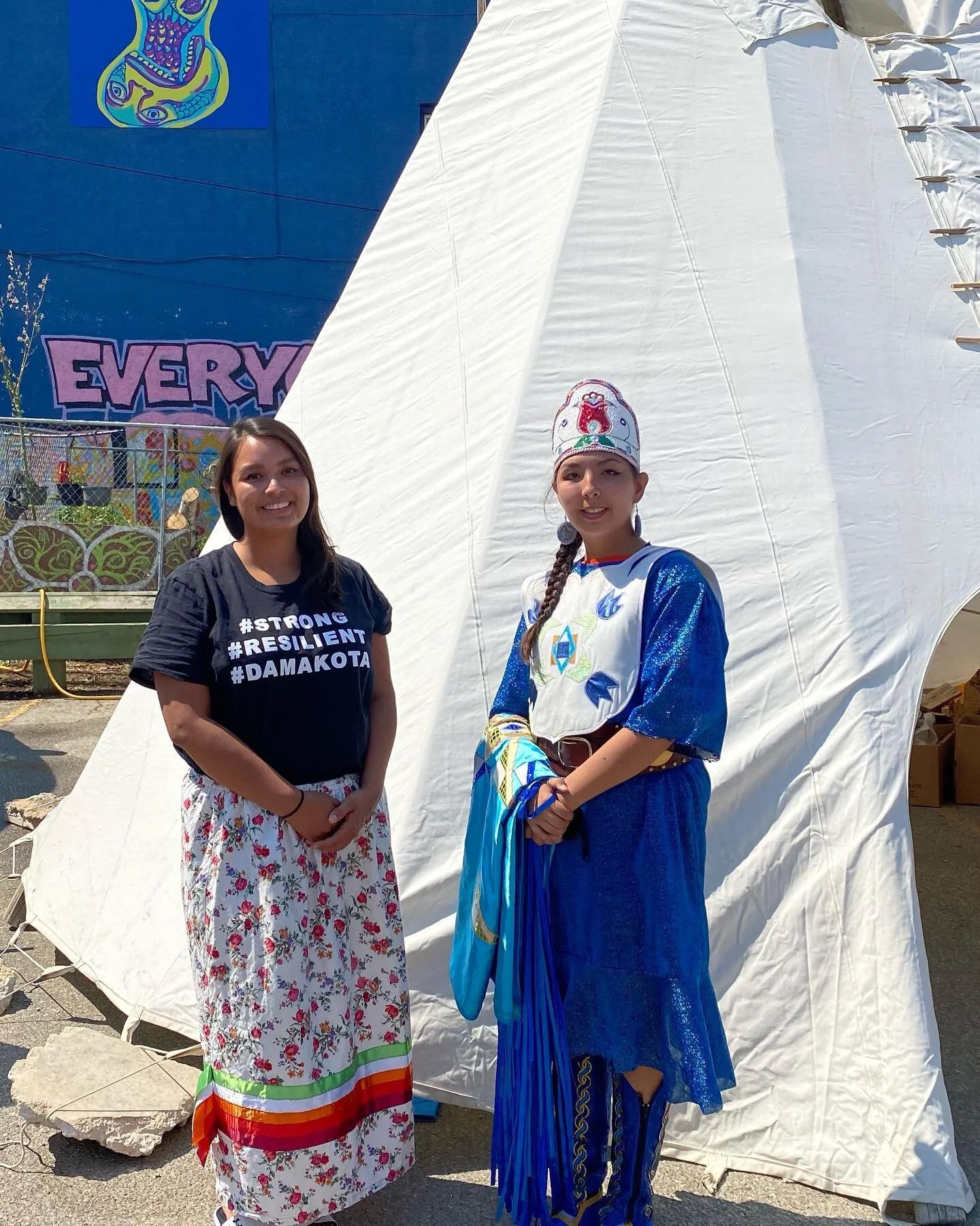 Visiting the Community Caring Camp pow wow on July 1