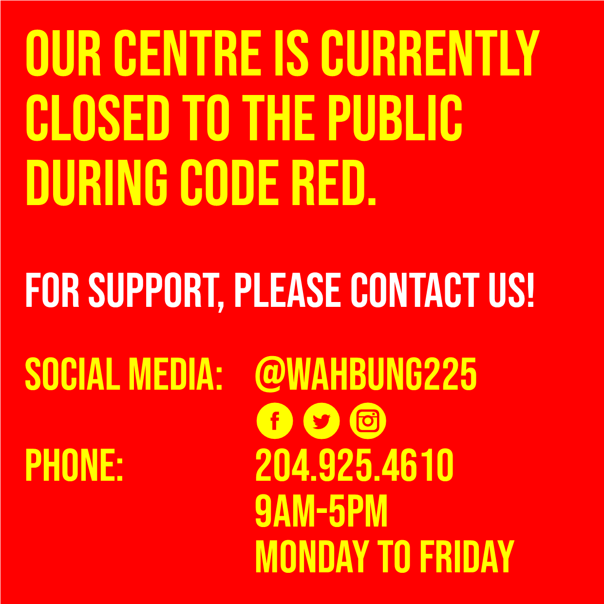 Wahbung Abinoonjiiag Code Red Update