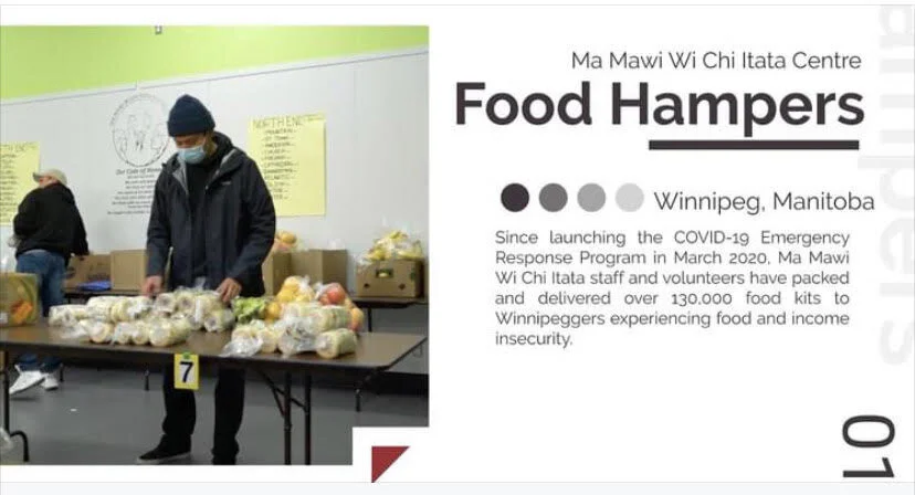 Video of how Ma Mawi staff put together food hampers at their Larsen Community Care Site