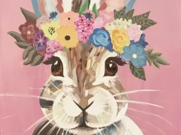 Paint Sip Fun: Flower Crowned Rabbit