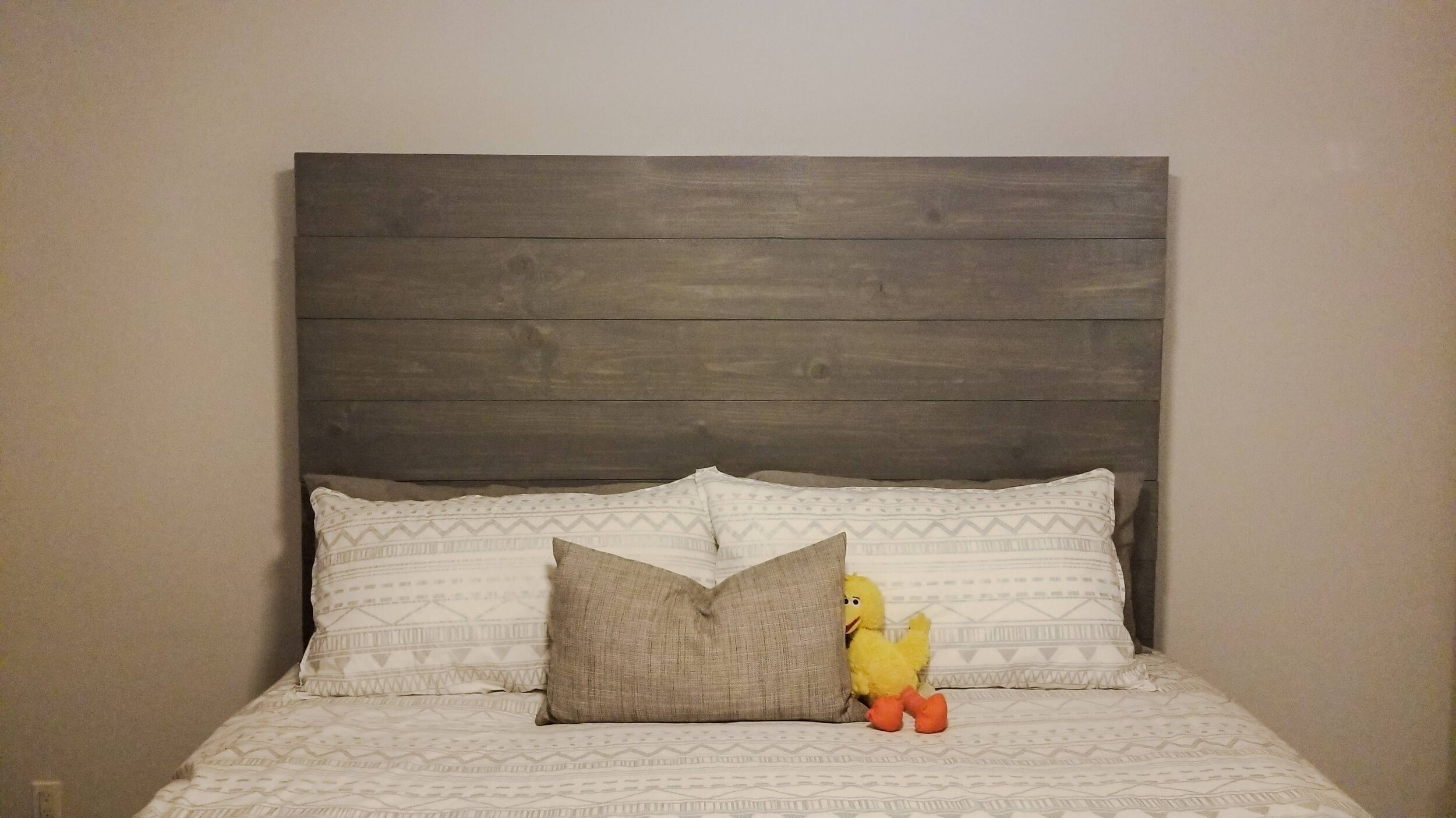 We did not find the sconces we wanted at first so we enjoyed our headboard without them.