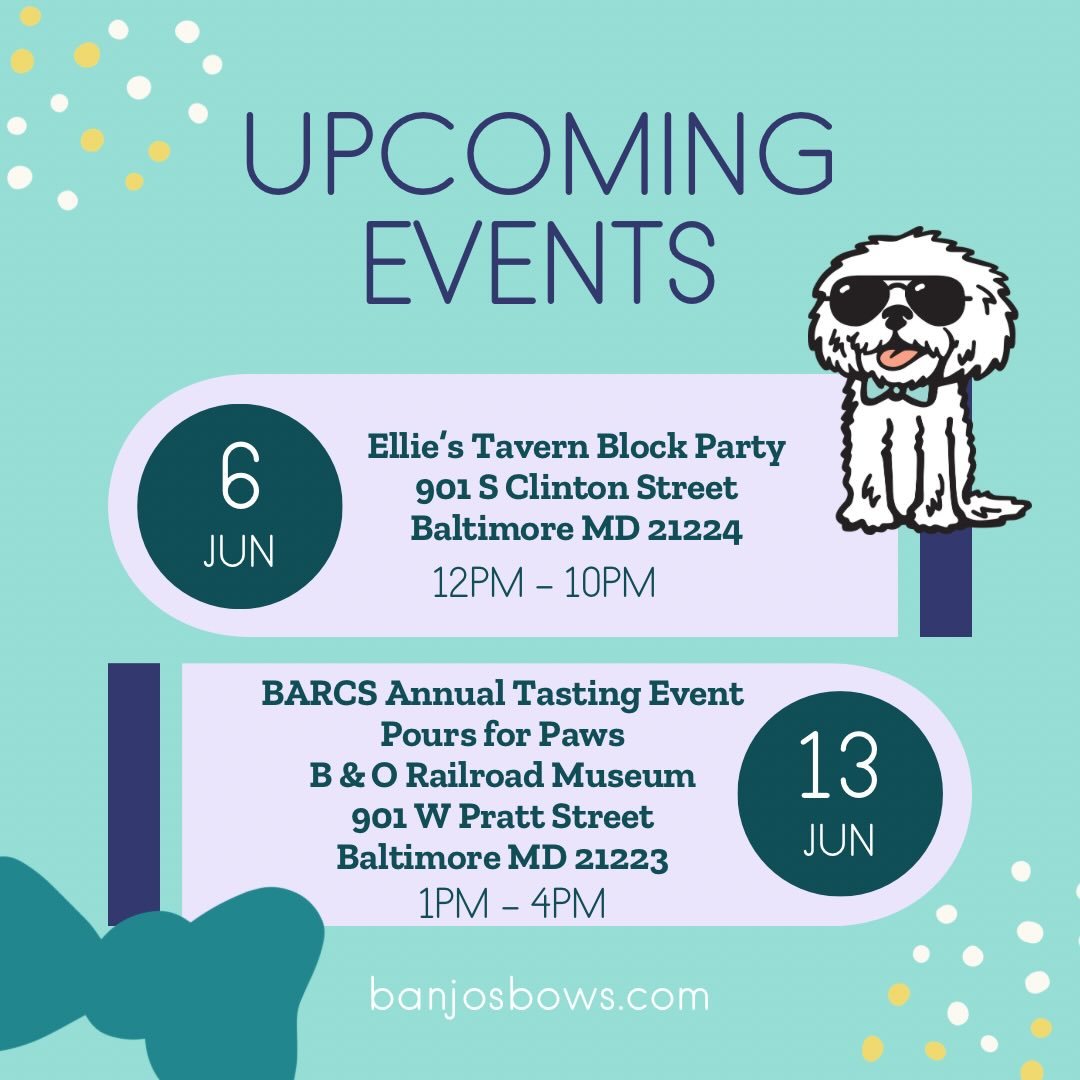 June is shaping up to be a paw-some month! 
🥰🩵☀️🐾 🌈 🏖️ 

Come find us out and about at these upcoming events&mdash; we&rsquo;d love to see you and your four-legged best friends!

📍 Ellie&rsquo;s Canton Block Party
@elliestaverncanton 
🗓️ Satur