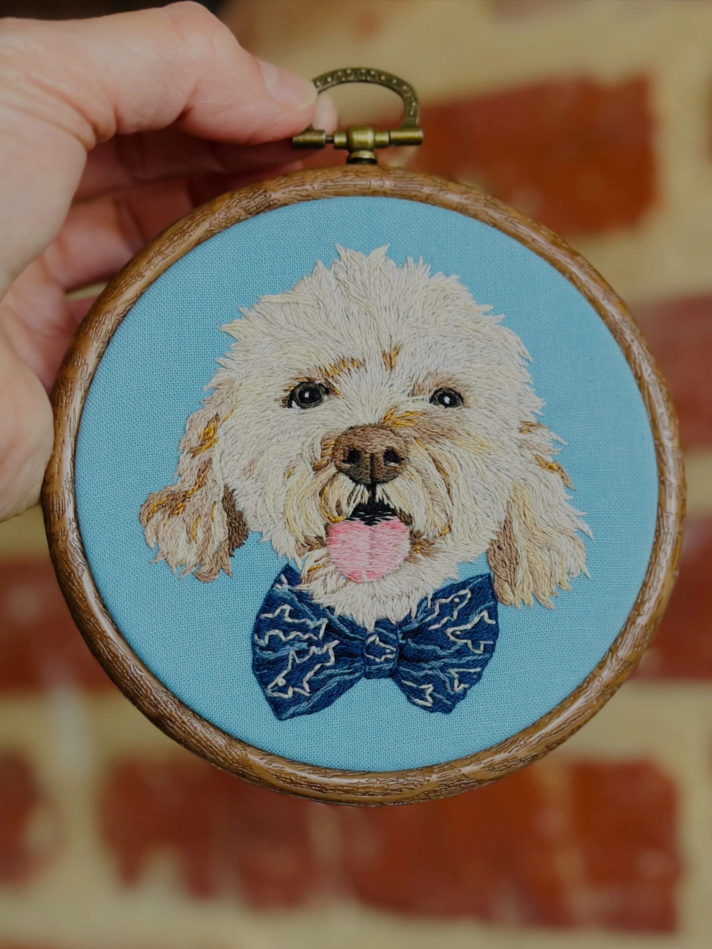 Some gifts are more than just beautiful&mdash;they&rsquo;re filled with love. 🩵🥰

Thank you to our beautiful friends Debra, Fin, Blue &amp; SeaSea @ocean.poodle.pack @fin_the_therapy_poodle @debbon720 for gifting us this stunning embroidered portra