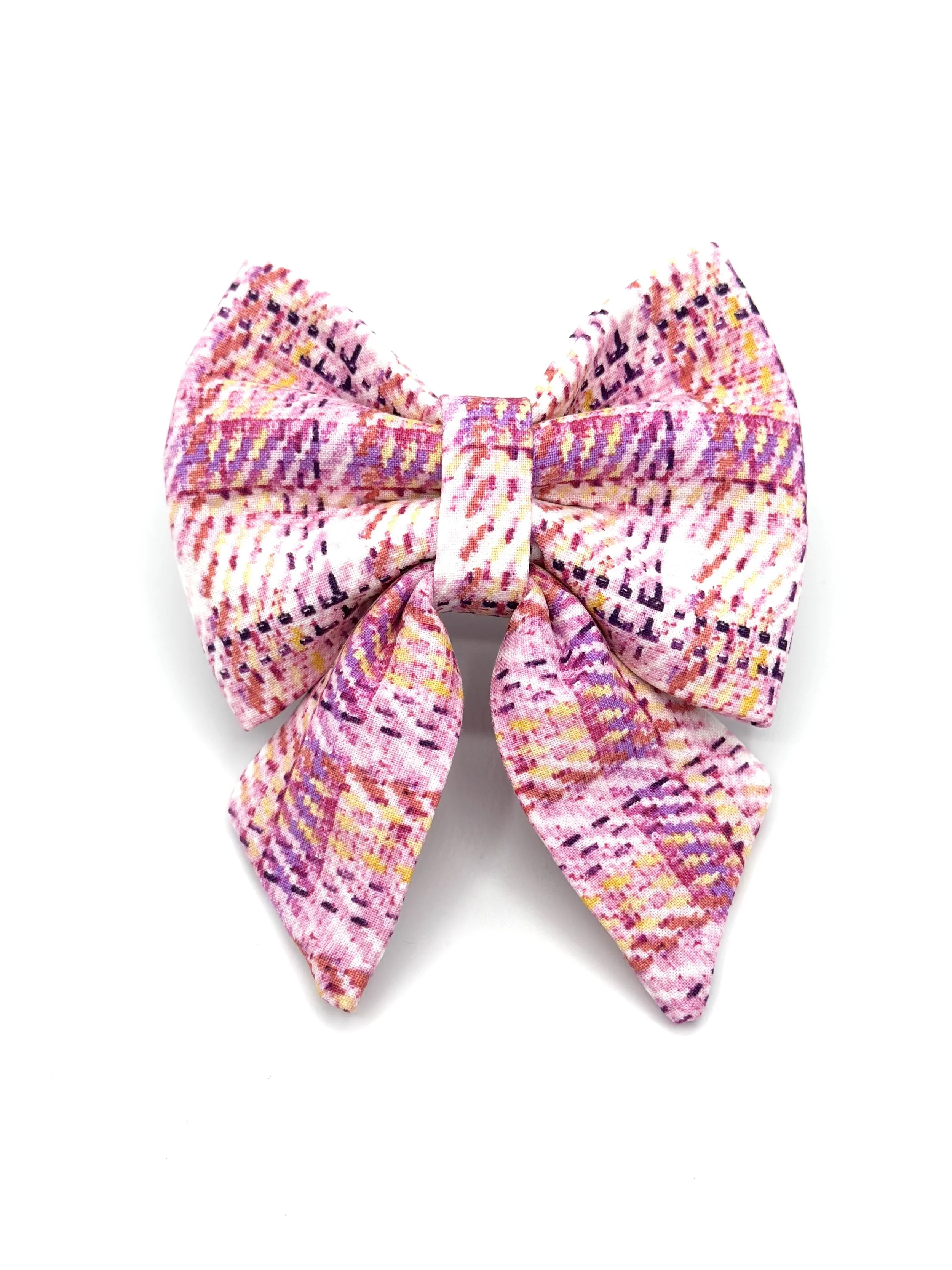 Pink Tweed Sailor Bow