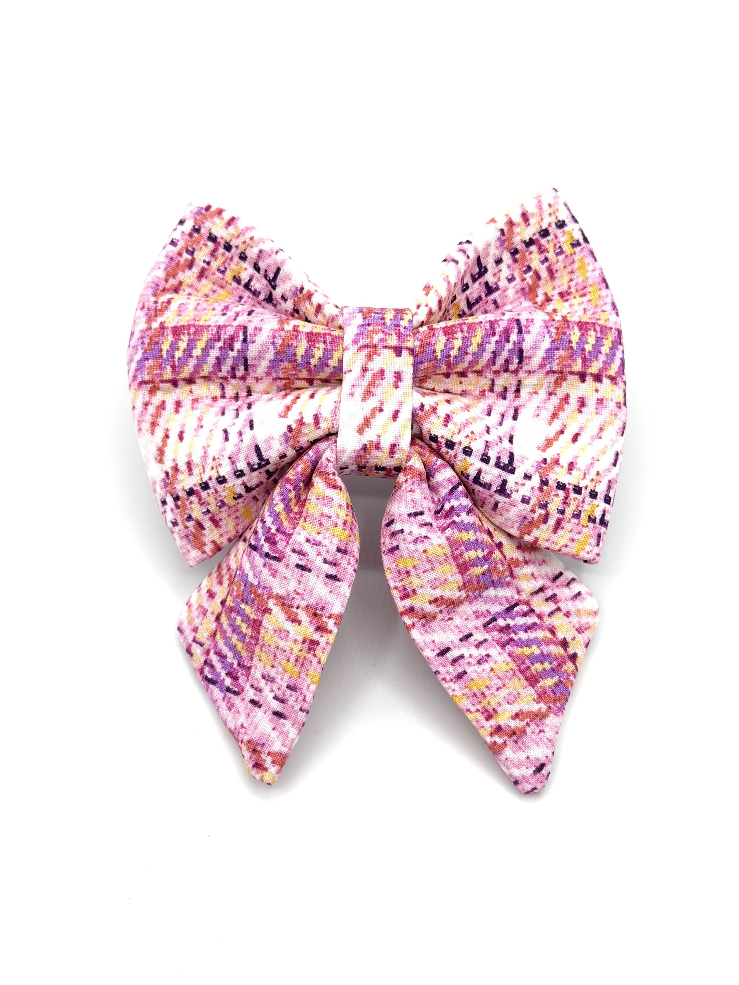 Pink Tweed Sailor Bow