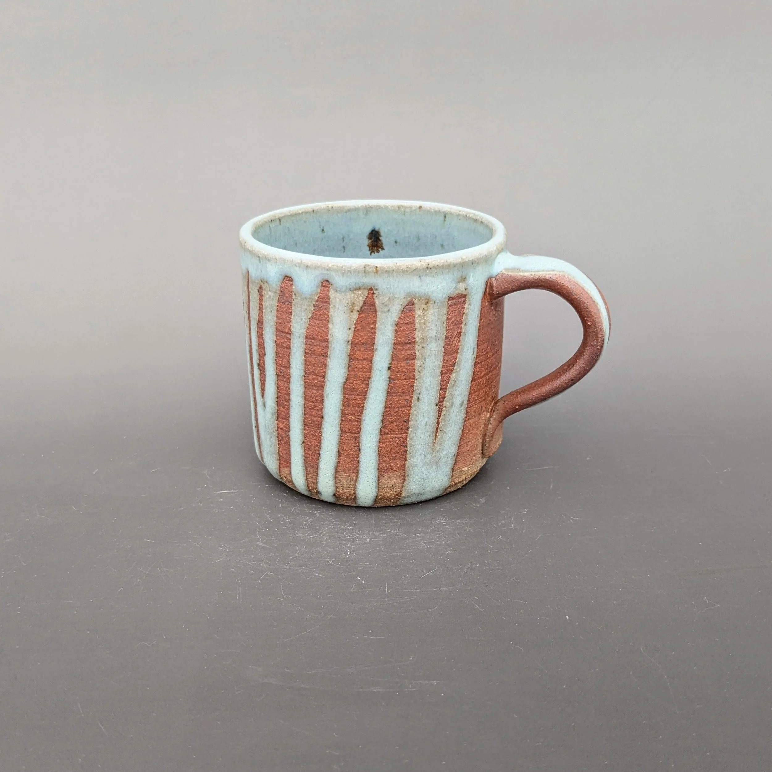cortado coffee cup orange and blue