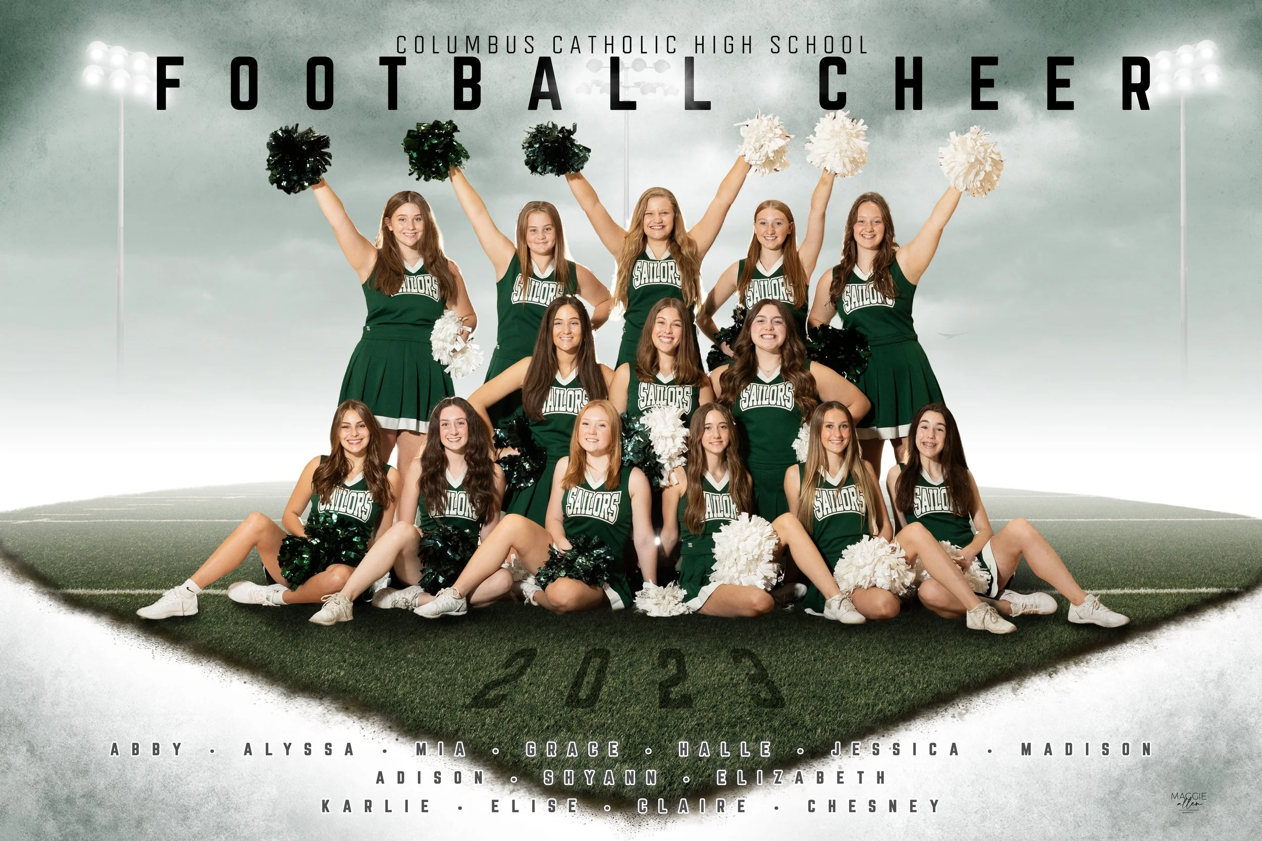 Football Cheerleading team poster