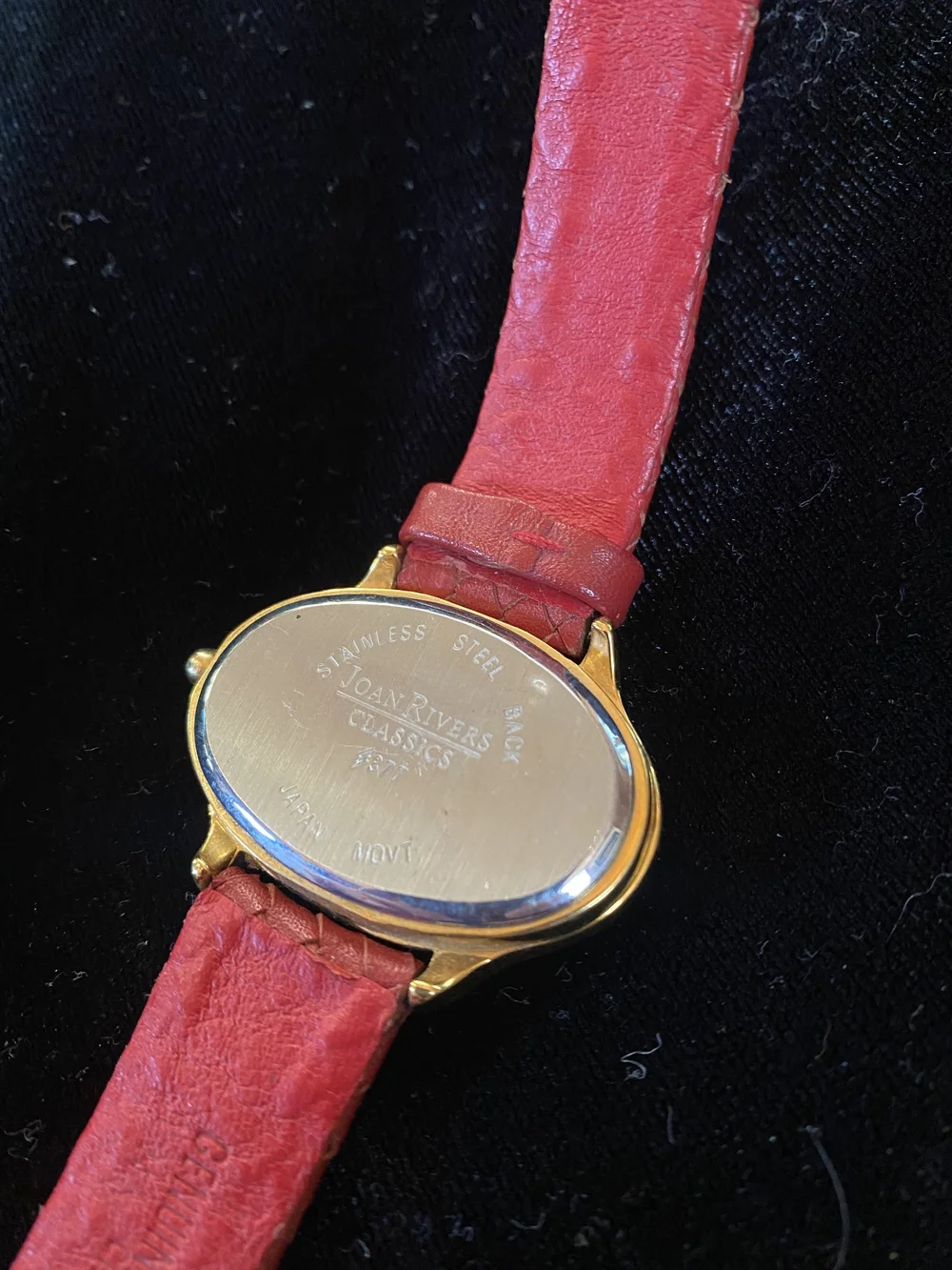 Joan Rivers Red Leather Quartz Watch — Goronson Farm display picture 1