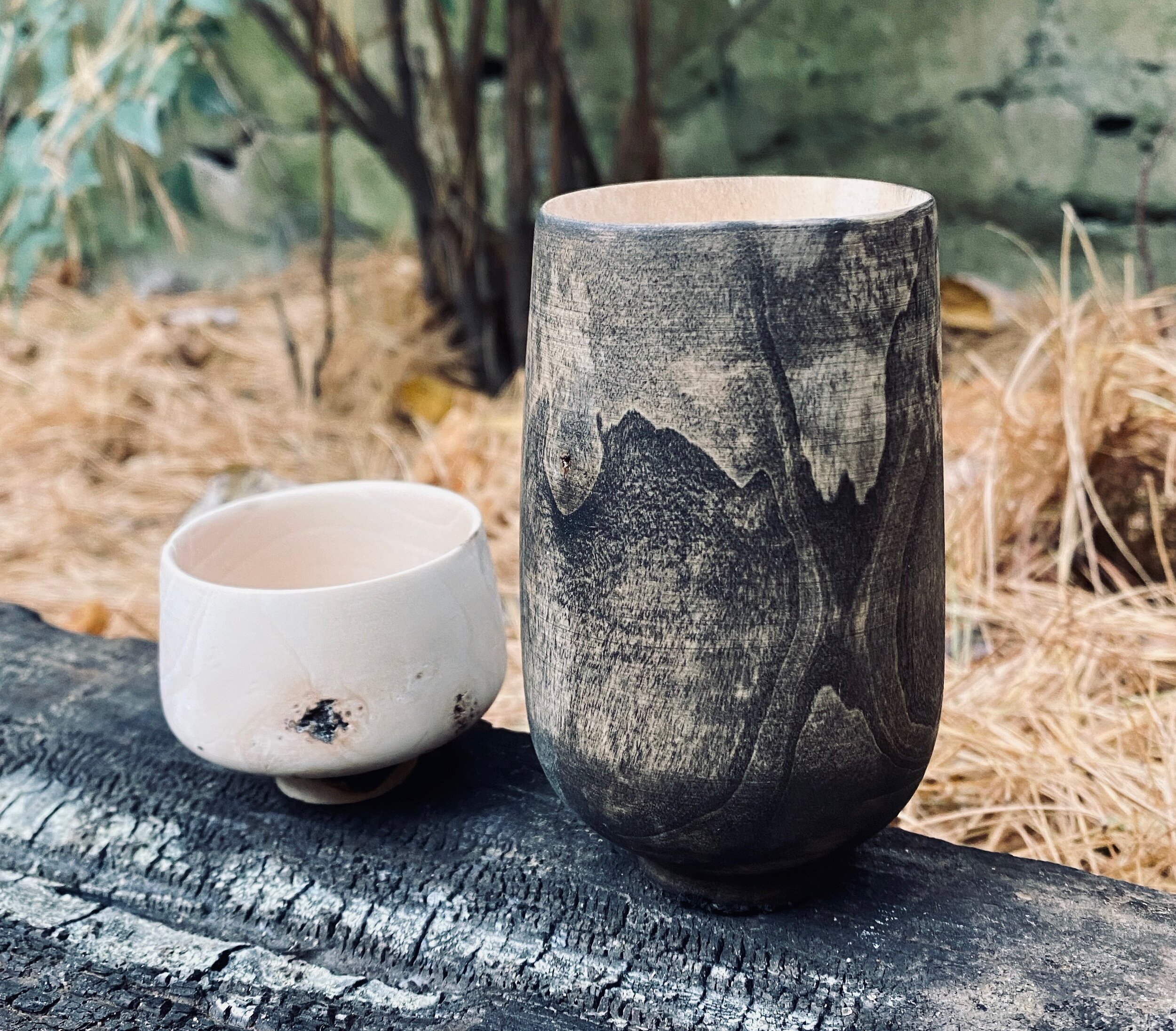apple wood cups with graphite