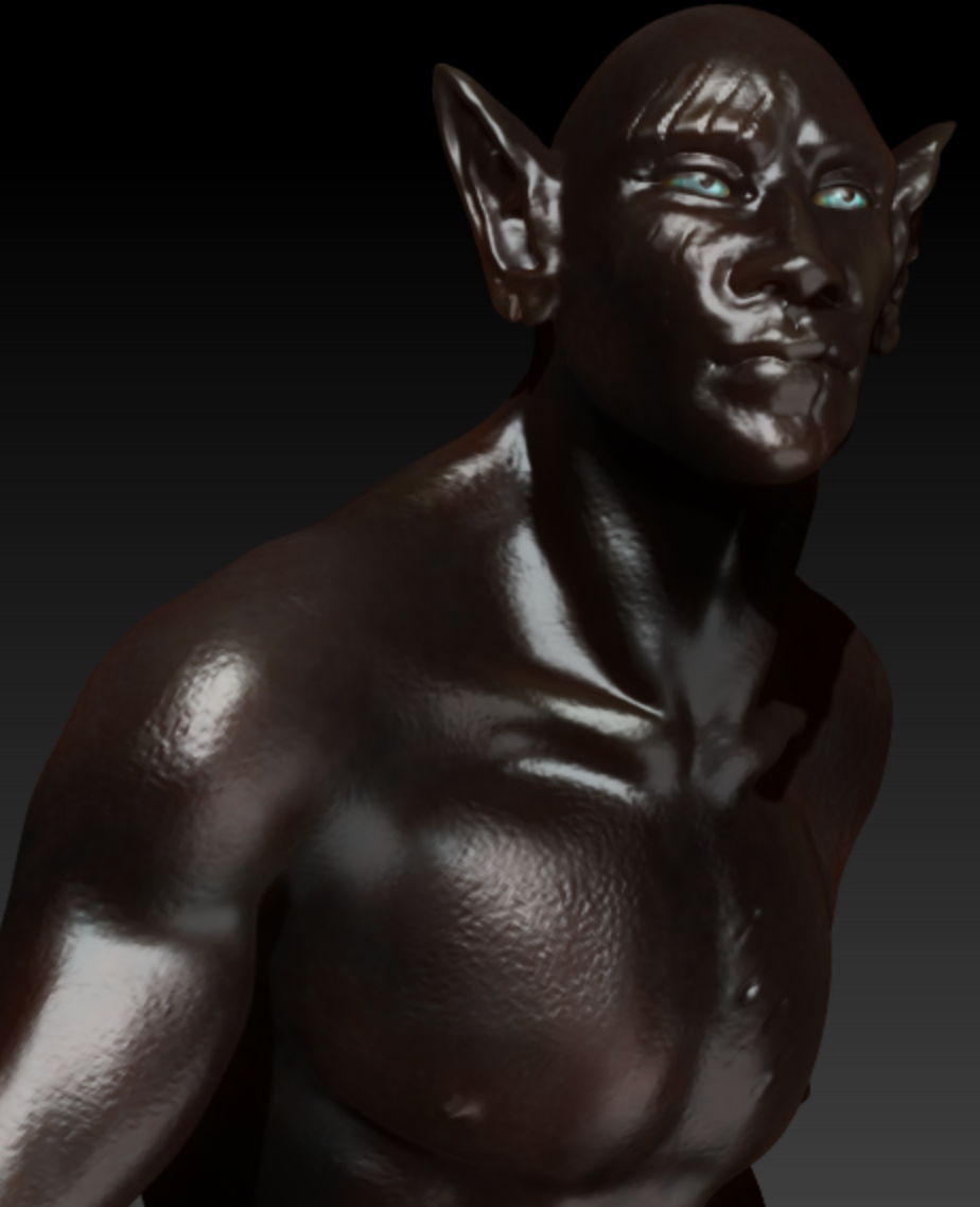 Xochitl, Zbrush, 2026. Inspired by the Mayan Ek’-Balam and the Aztec were-jaguars, also known as Olmec.