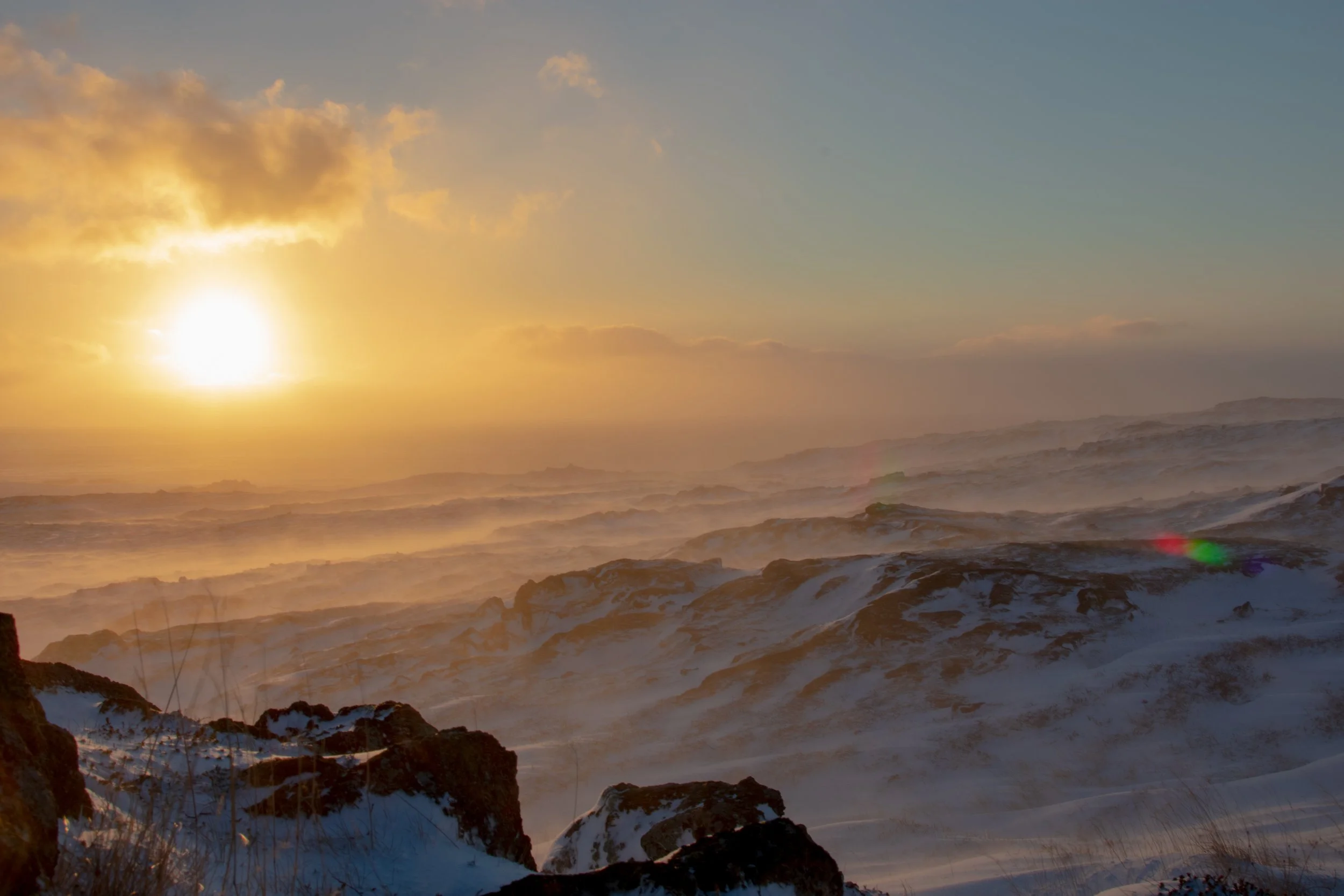 A winter landscape in Iceland