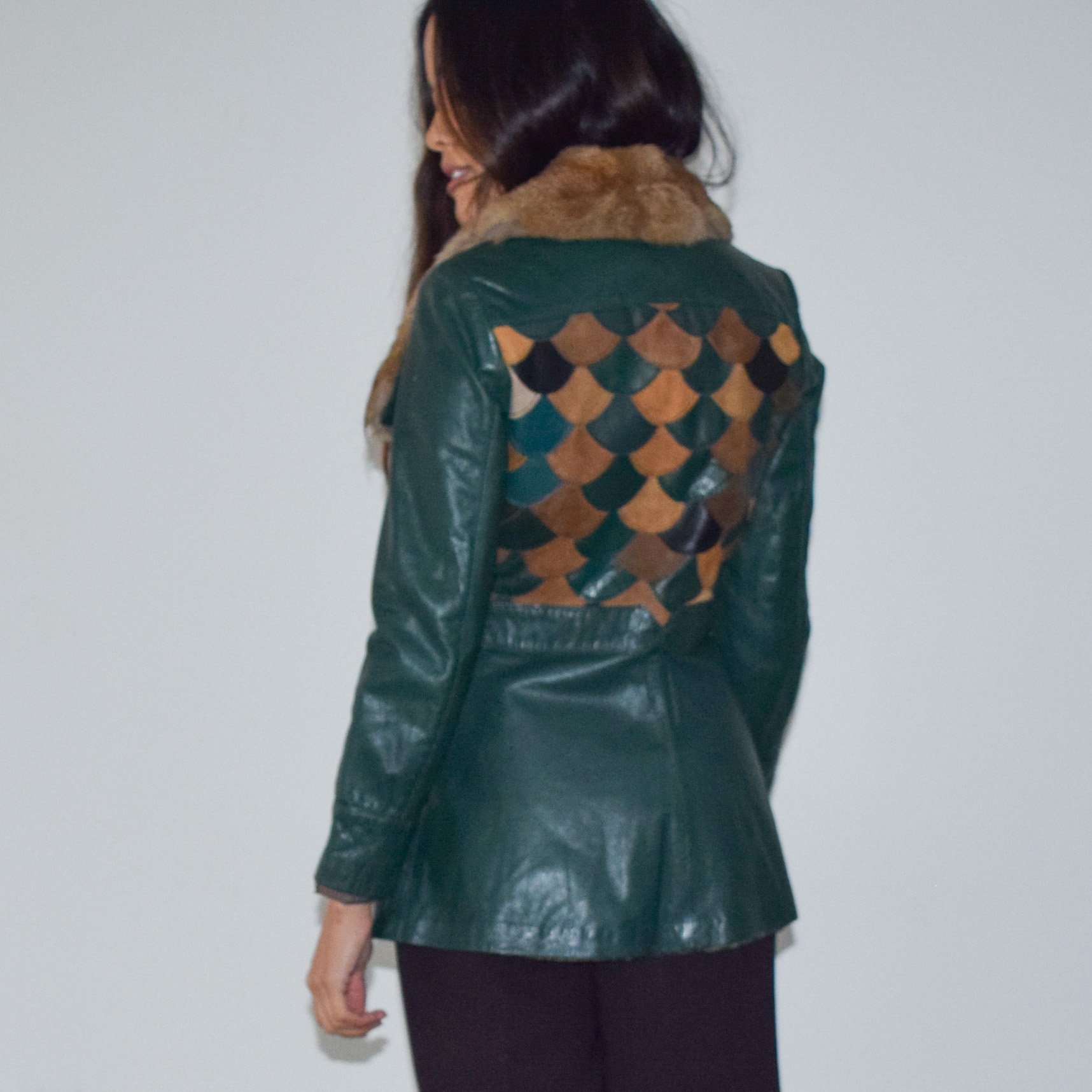 Vintage Green Leather Jacket
