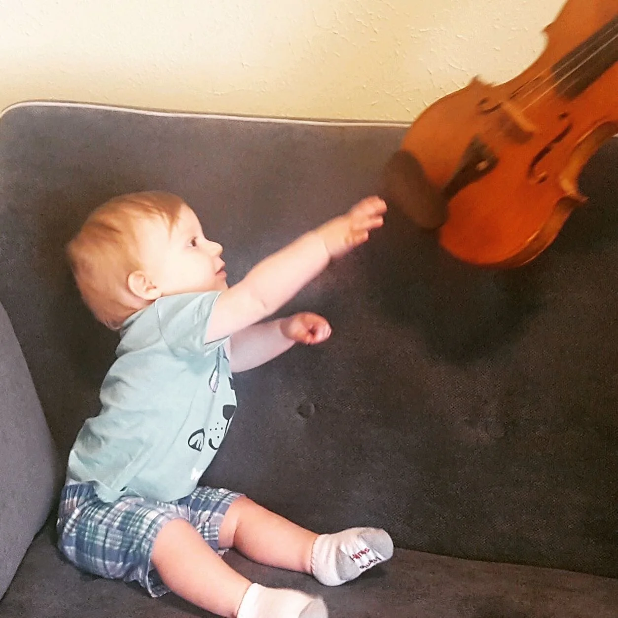 Violinist in the making?? 🎻🎼