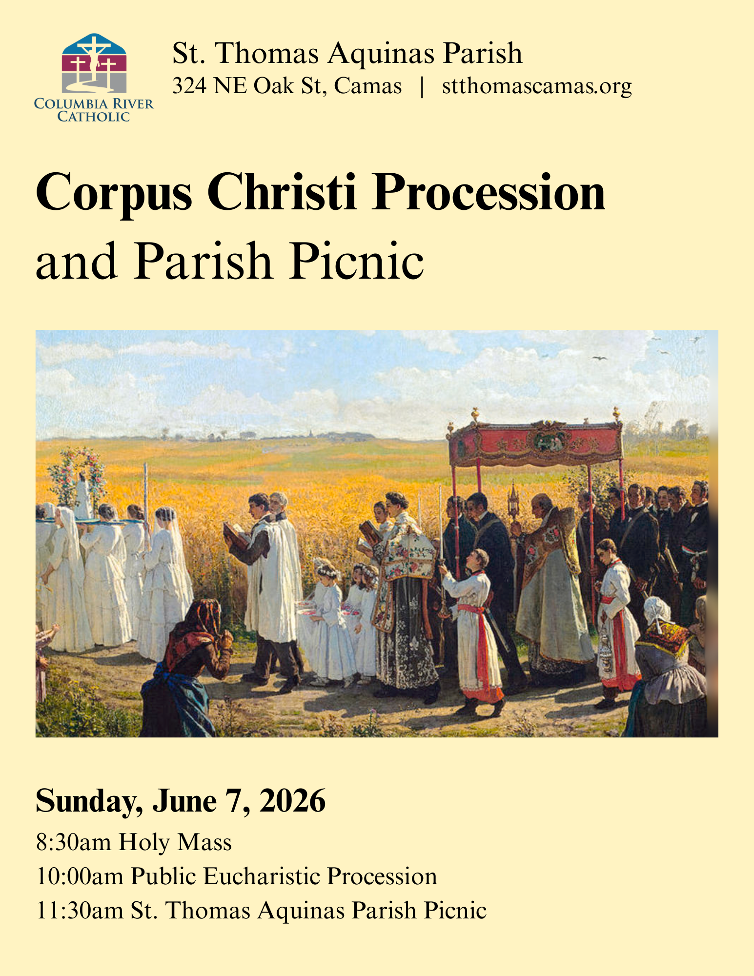 Corpus Christi Procession and Picnic at St. Thomas Aquinas