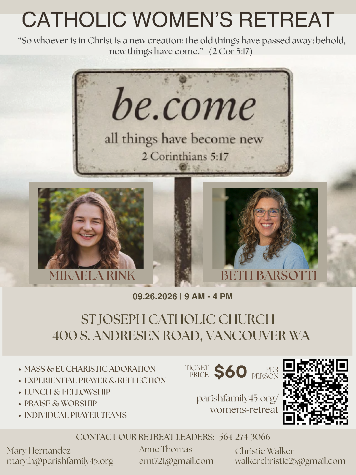 Parish Family 45 Women’s Retreat: be.come