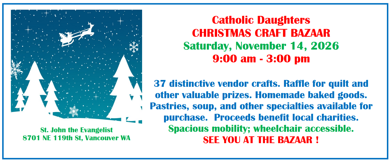 Catholic Daughters Christmas Craft Bazaar