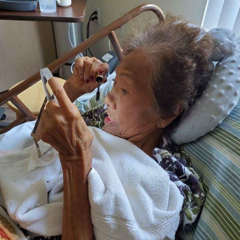 Hmmm, ok, well.... Grandma is doing great! She started holding her own cup to drink &amp; feeding herself this week. She even decided she wanted to look pretty, so she put some makeup on. 

I am so baffled by this recovery but so incredibly happy to 