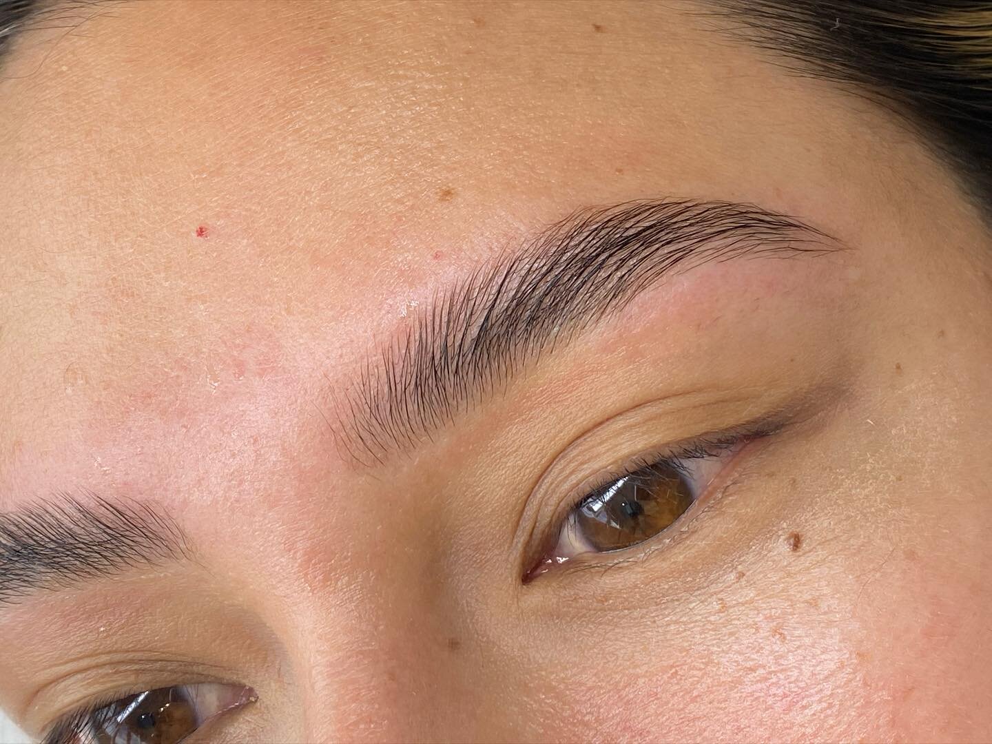 An exquisite example of how versatile #browlamination is! I always style my clients brows tailored to their own individuality- eyebrows aren&rsquo;t one size fits all! For this client, she asked for a bit of an arch, full brows with a bit of tint to 