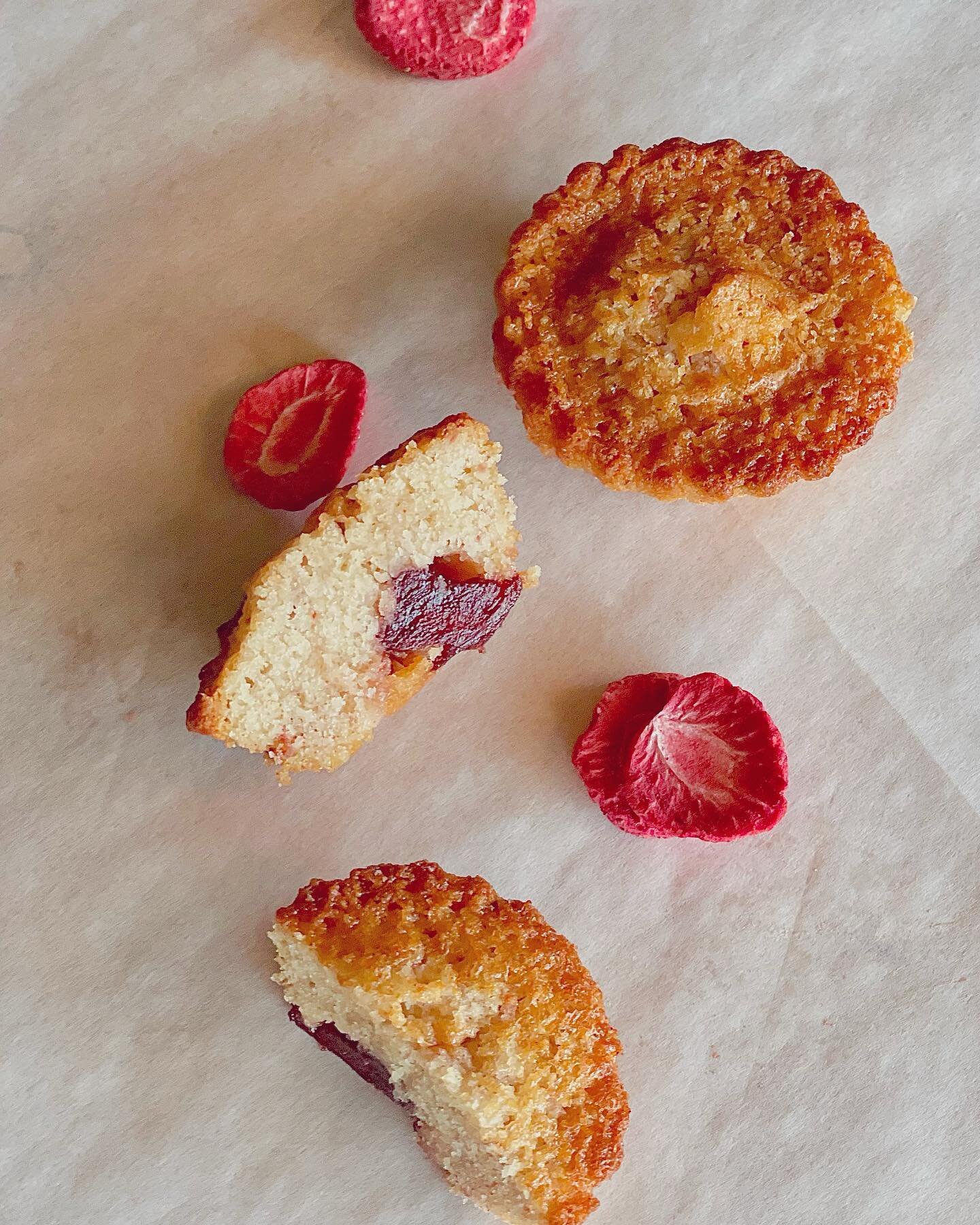 For a limited time (the next few days), our Financiers (browned butter almond cakes) will have preserved Italian strawberries in them. These are quite the treat and won&rsquo;t last long. They remind us of buttered brioche with fresh strawberry jam. 