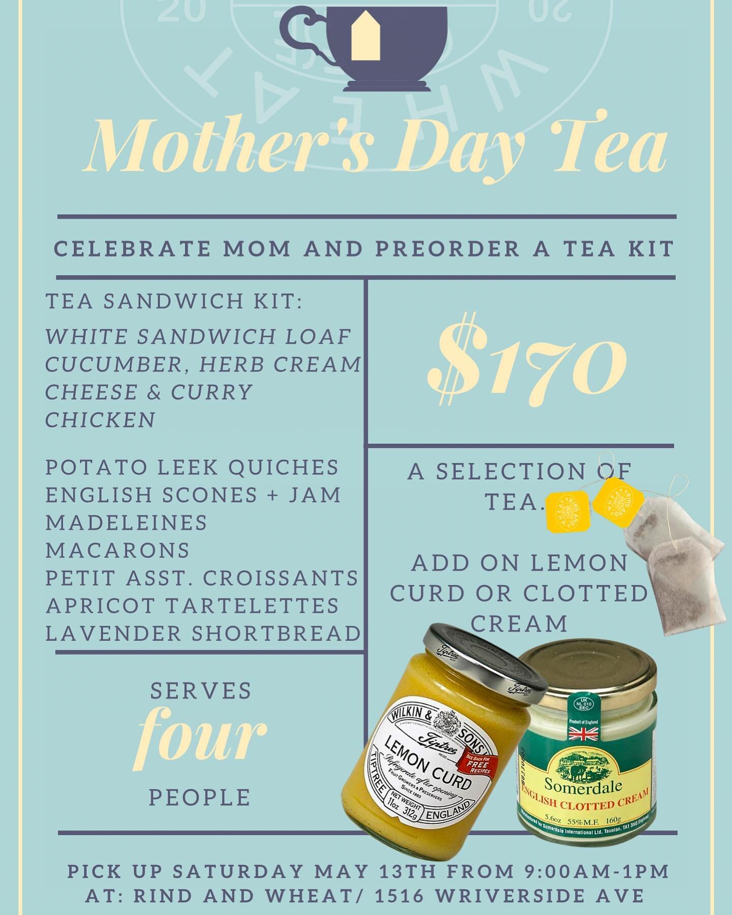 Our Mother&rsquo;s Day Tea Kit is back, and available for preorder now (link in bio). We&rsquo;ve sold out of this the past couple of years, so if your interested, place those orders soon. Order pickup from @rindandwheat Sat, May 13th.

Treat mom lik