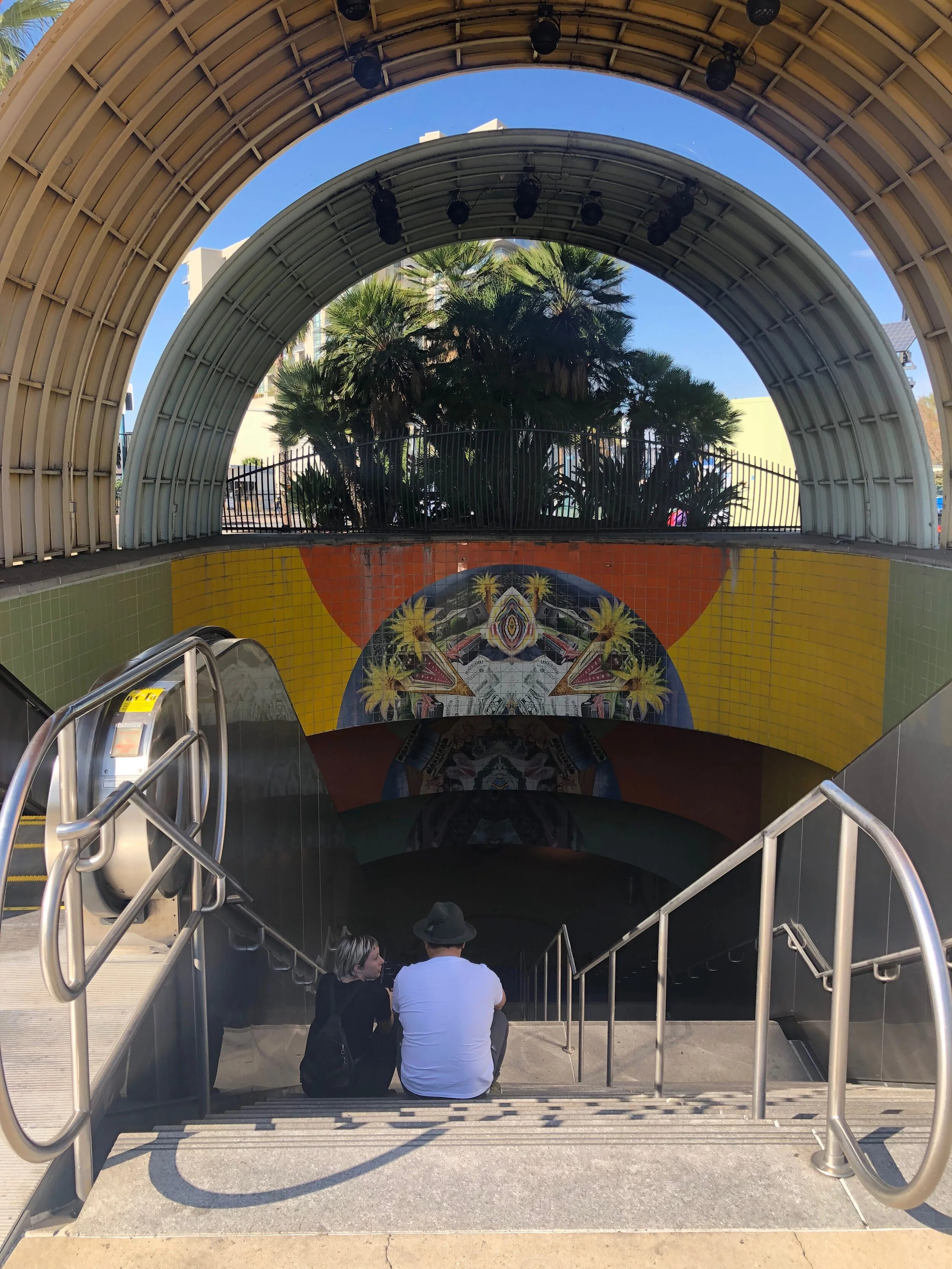 North Hollywood, CA. Director and Cinematographer plot out their subway shot list.