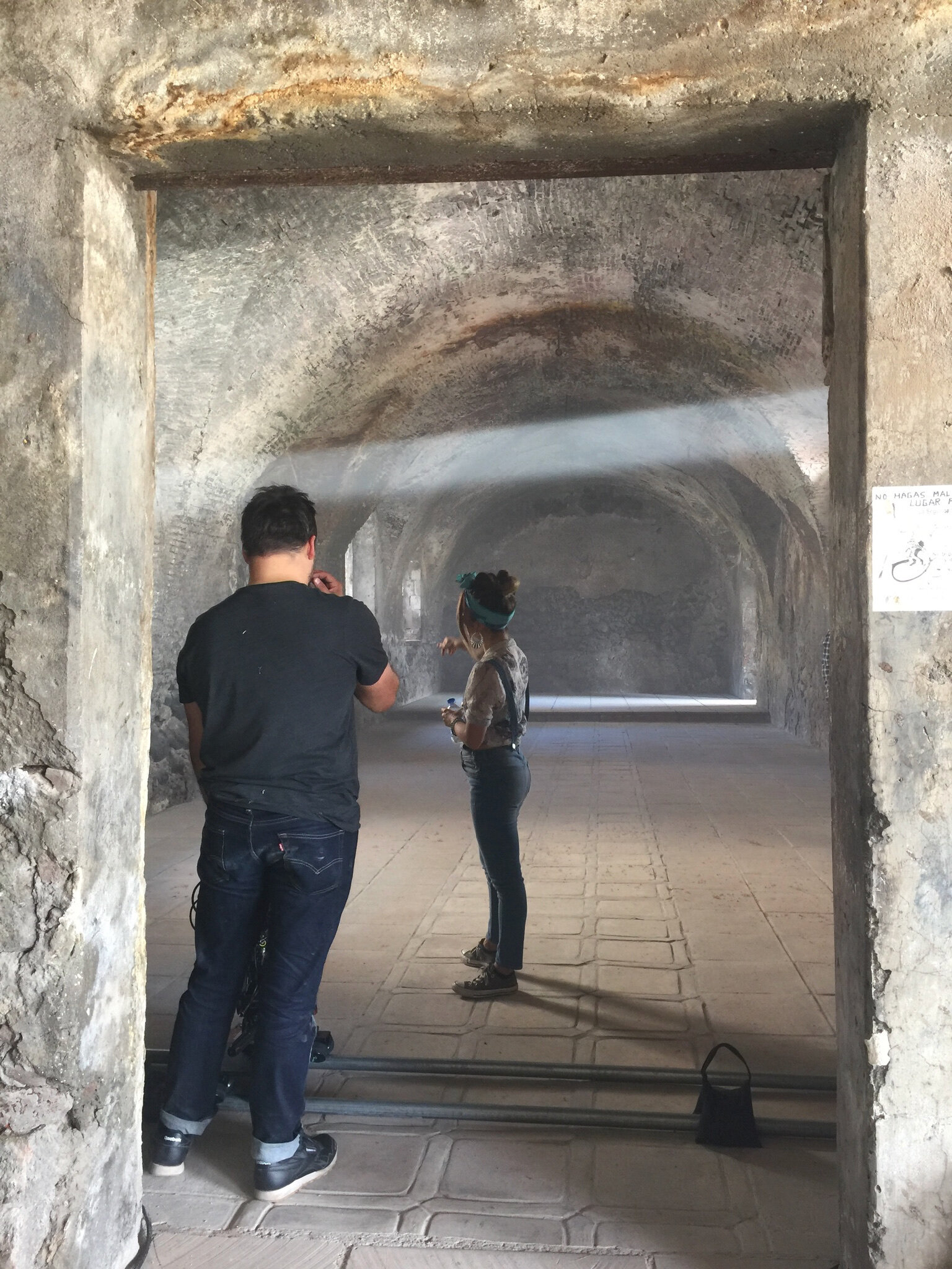 Morelos, Mexico. Director and Cinematographer discuss the next shot.