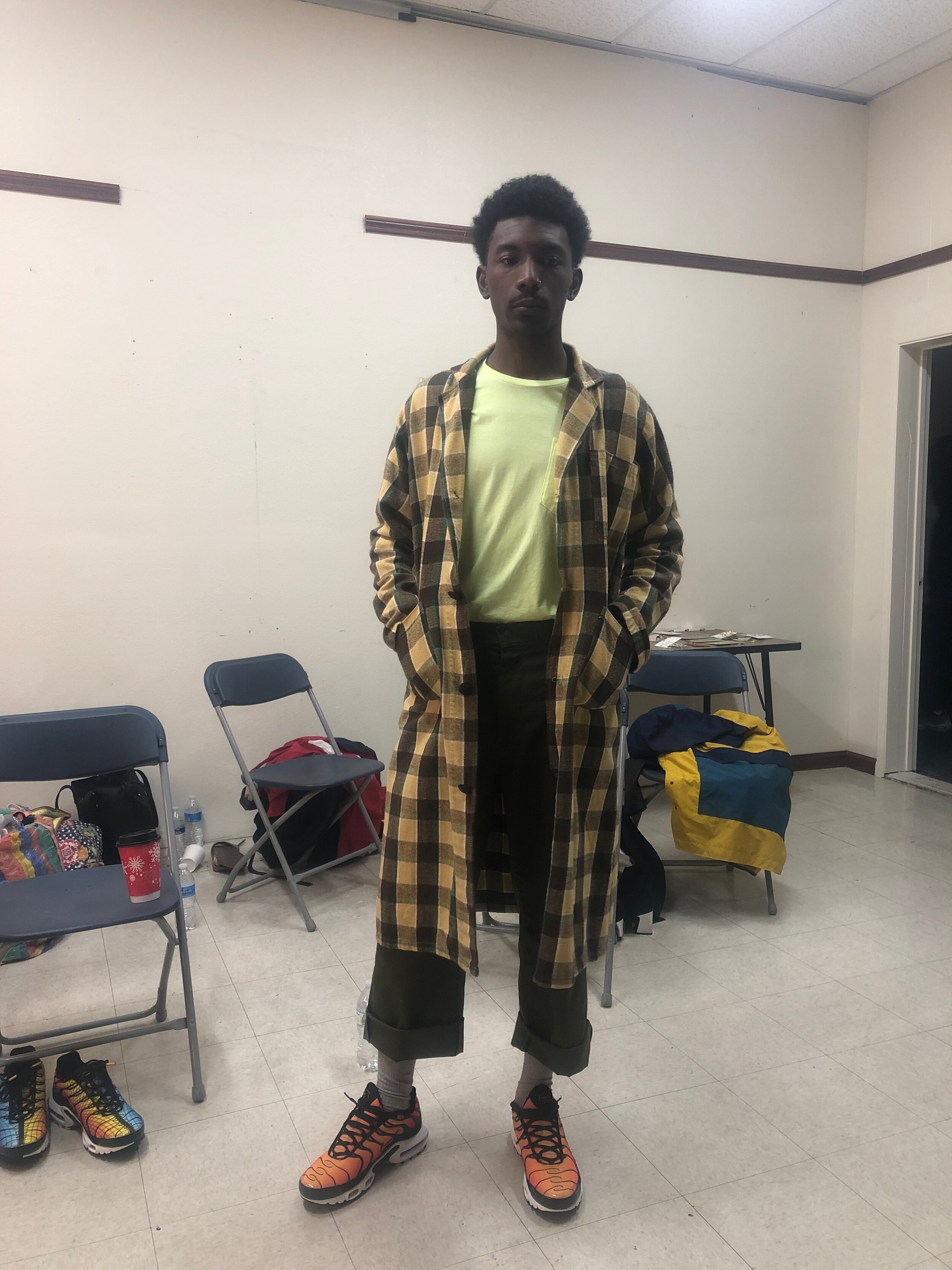 Los Angeles, CA. Actor tries on his Nike shoes during a fitting.
