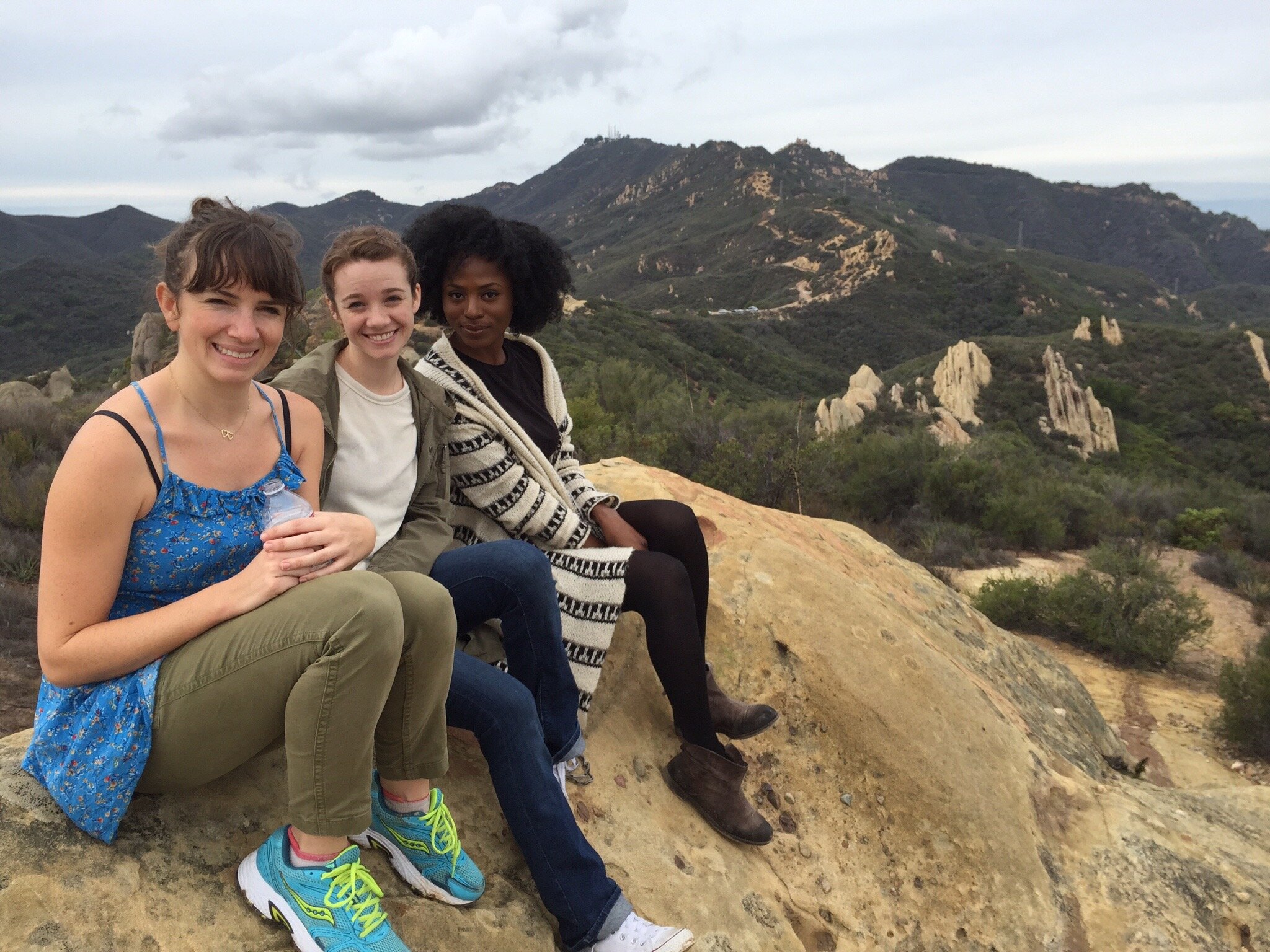 Malibu Canyon, CA. Me with my close friend and a lovely new acquaintance / a lead actor on a short film shoot.