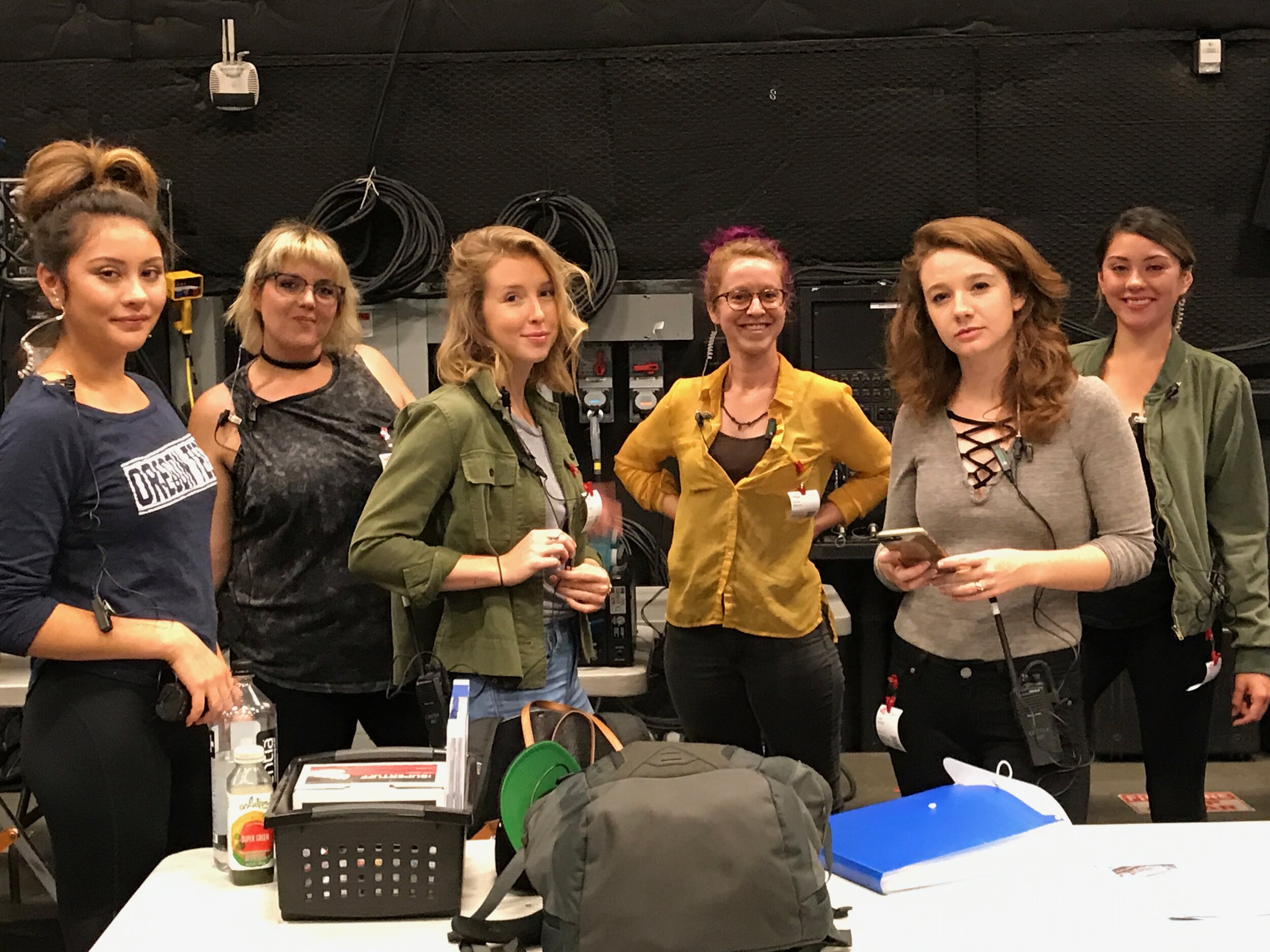 Los Angeles, CA. Me with a kickass all female production team at the YouTube stage.