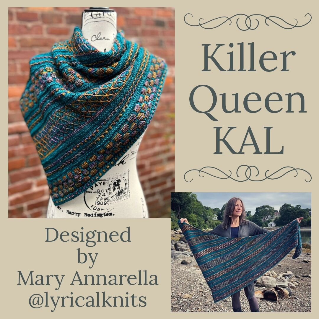 It's happening... we're hosting our first KAL in years (literally).

Join us for our Killer Queen (Cowl or Shawl) KAL.
Every Wednesday evening in February, starting February 7th at 6pm.

Visit our Events page on website for all the details.
Registrat