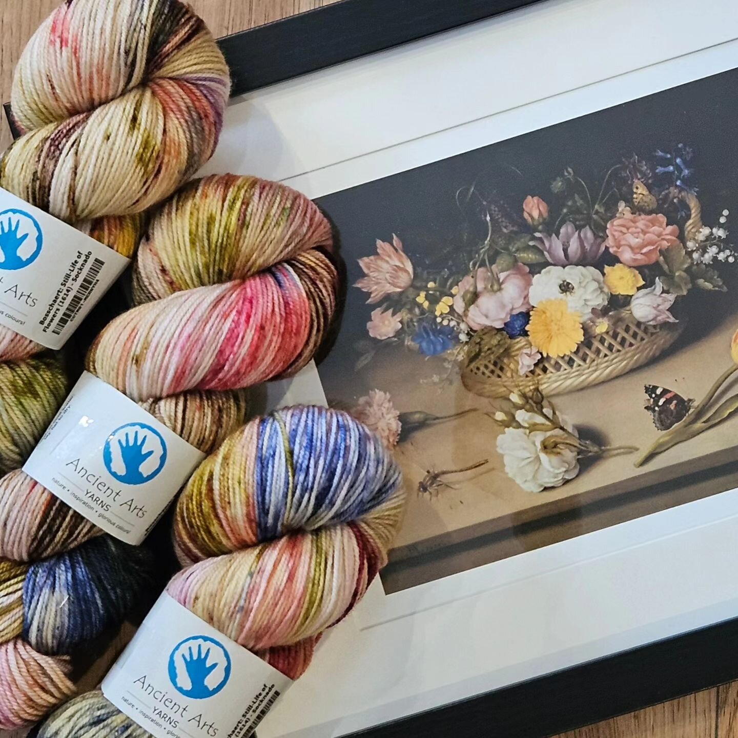 It 100% looks and feels like a beautiful winter day outside, but these stunning skeins of @ancientartsyarn yarn have us thinking spring.

Did you hear? @ancientartsyarn announced Flowers in Famous Artwork as their 2024 Colour of the Month theme. This