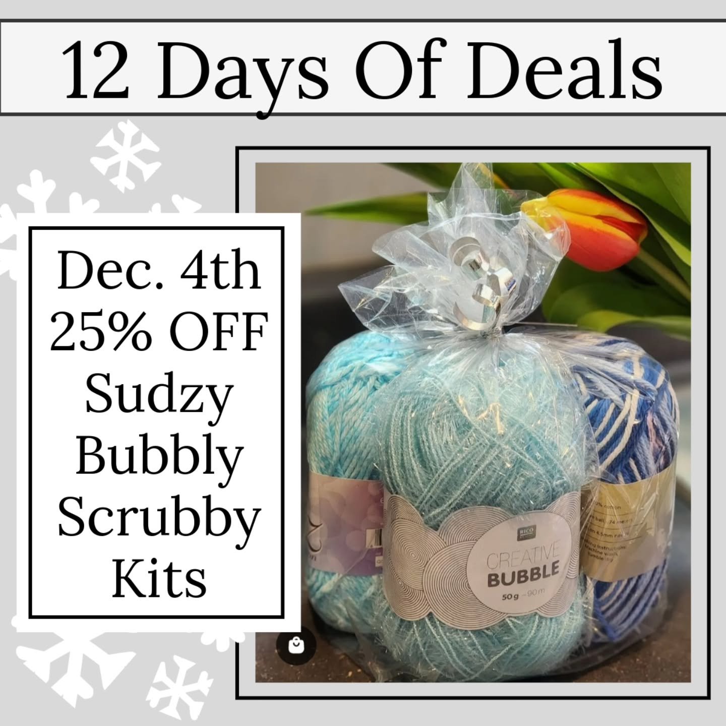 Today is the 4th day of our 12 Days of Deals, and it's one that will come in handy in the kitchen over the holidays and all year long. 

Today Only
Receive 25% OFF Sudzy Bubbly Scrubby Kits.
$13.31 (Reg. $17.75) 

Shop our selection of colour options