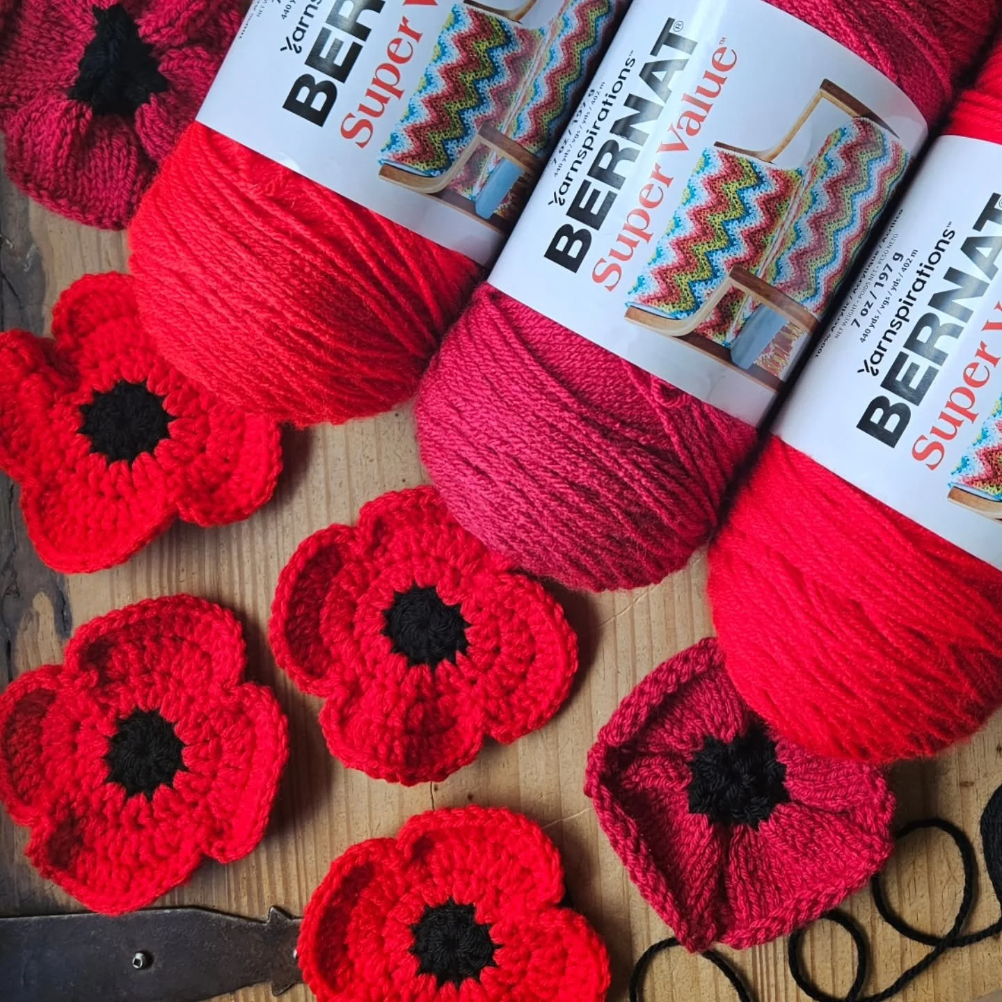 Poppy Makers....

We&rsquo;ve just received a fresh order of Bernat Super Value...in all the reds; True Red, Cherry Red and Berry.

Thank you so much for the incredible time, talent, and care you&rsquo;re putting into the Bobcaygeon Poppy Project art