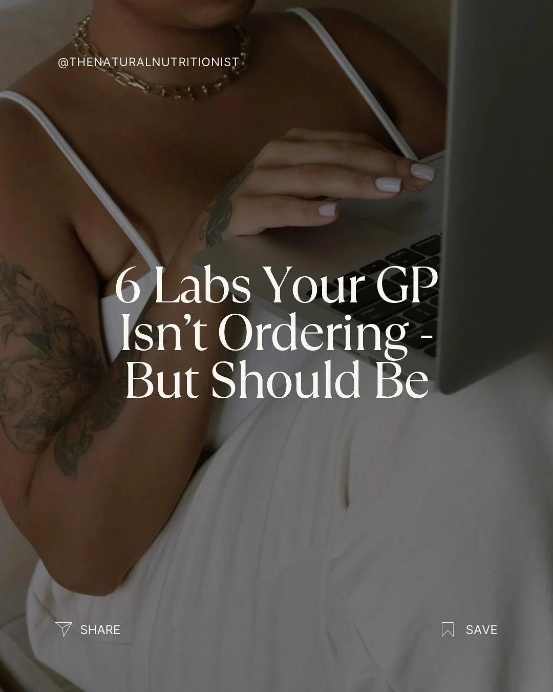 You&rsquo;re not missing motivation.
You&rsquo;re missing the right markers.

These are the labs that tell the real story of your hormones, metabolism, and energy - not just the surface level ones.

💌 Want to know exactly which tests to request - an