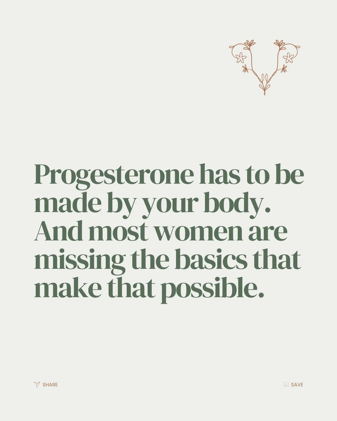 💭 Want more? Comment GUIDE below and I&rsquo;ll send you my free Hormone Mastery Testing Guide.

Progesterone has to be made by your body. And the foundation for that is ovulation - not supplements.

That doesn&rsquo;t mean nutrition and targeted su