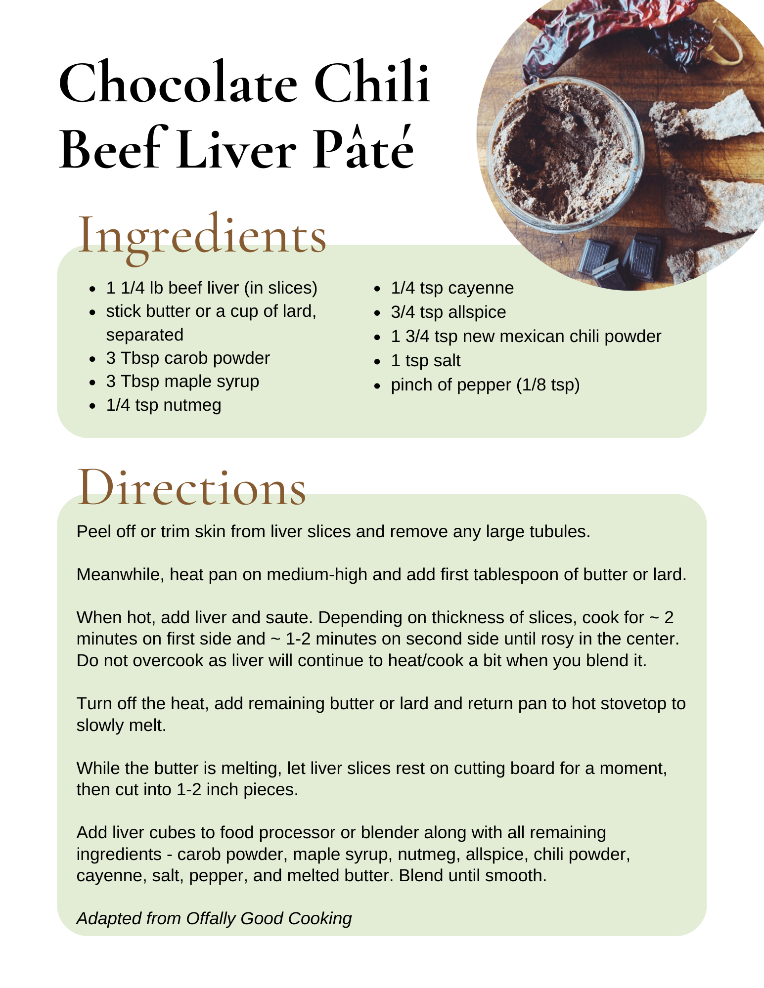 Chocolate Chili Beef Liver Pâté